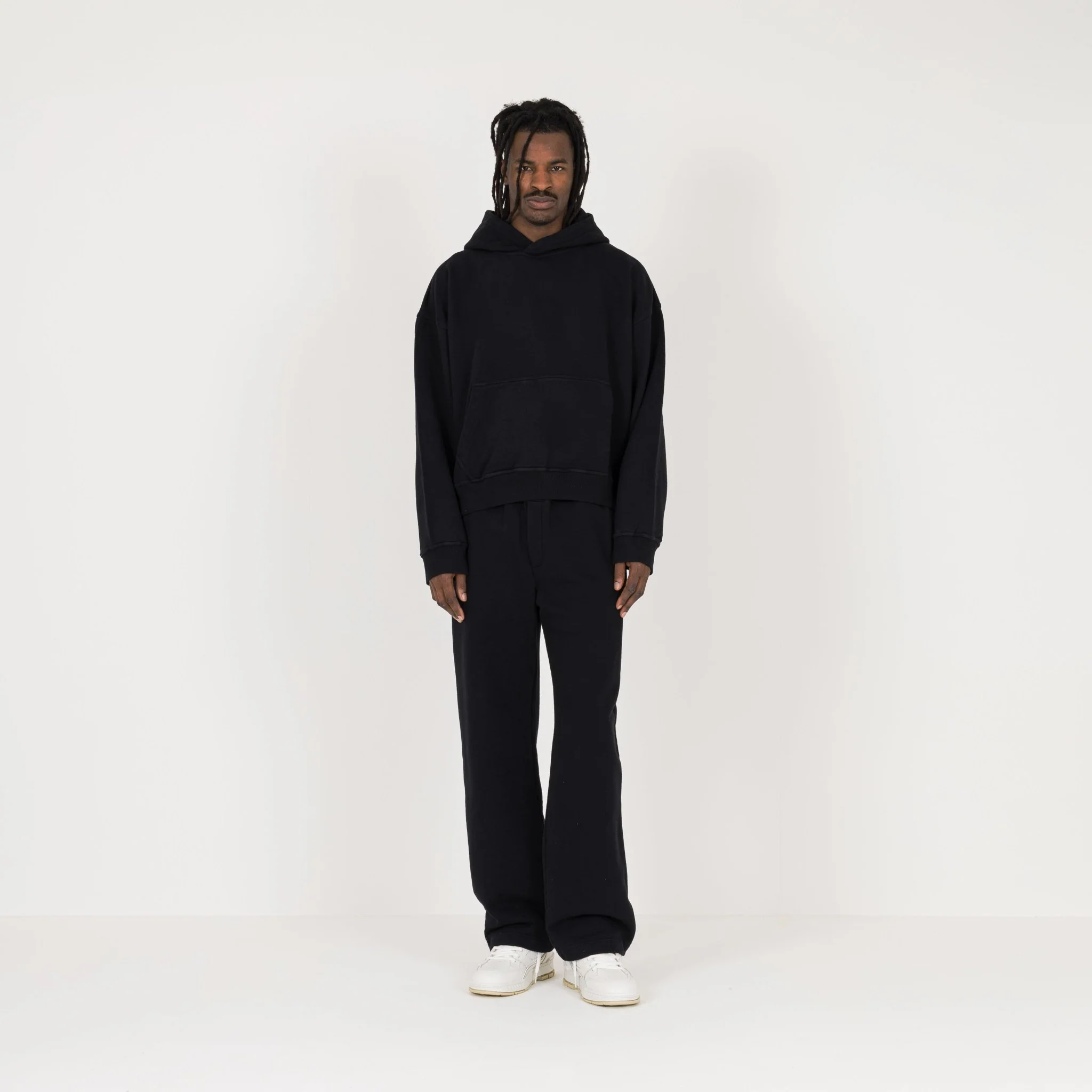 Cropped Hoodie - Black - Image 4