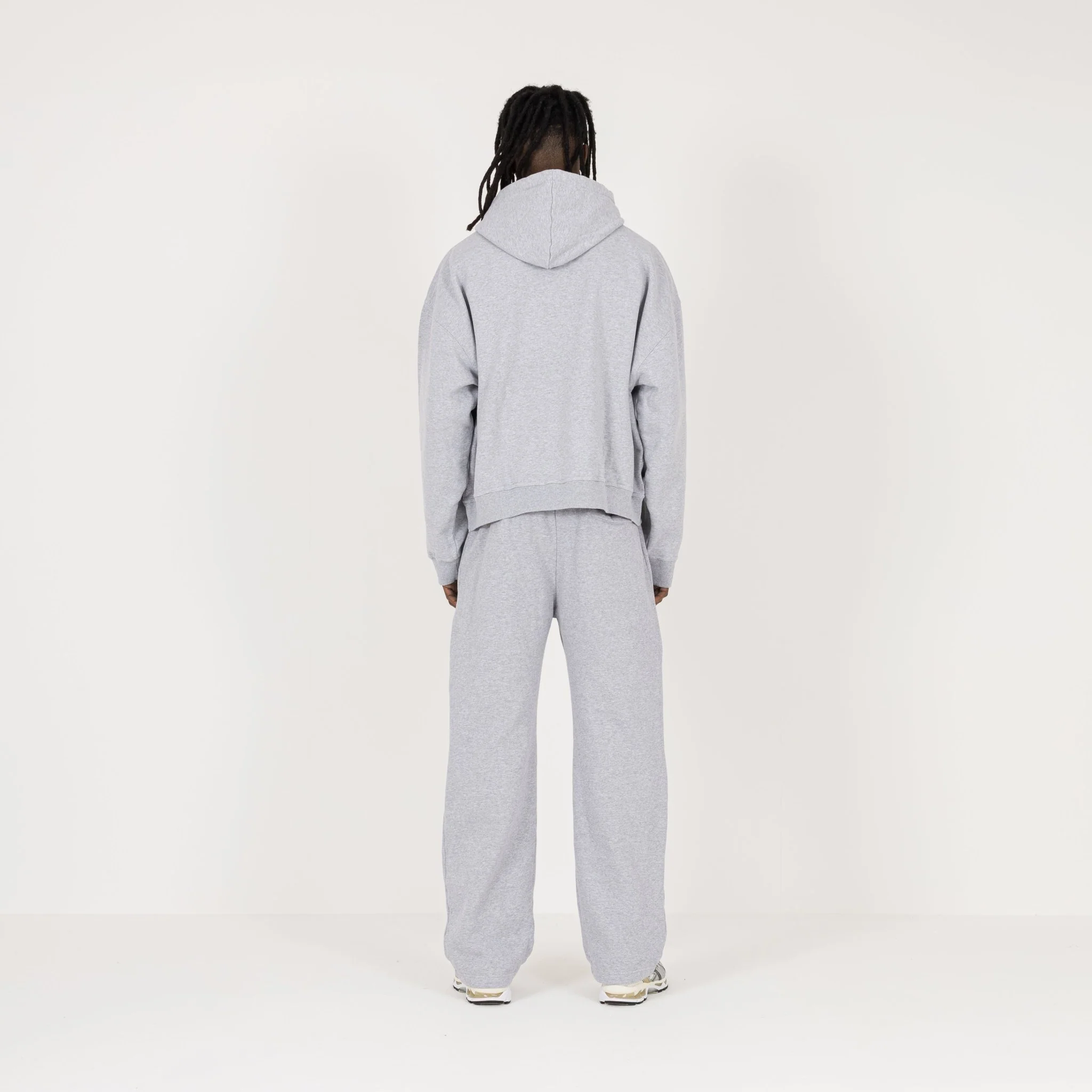 Cropped Hoodie - Light Marl Grey - Image 7