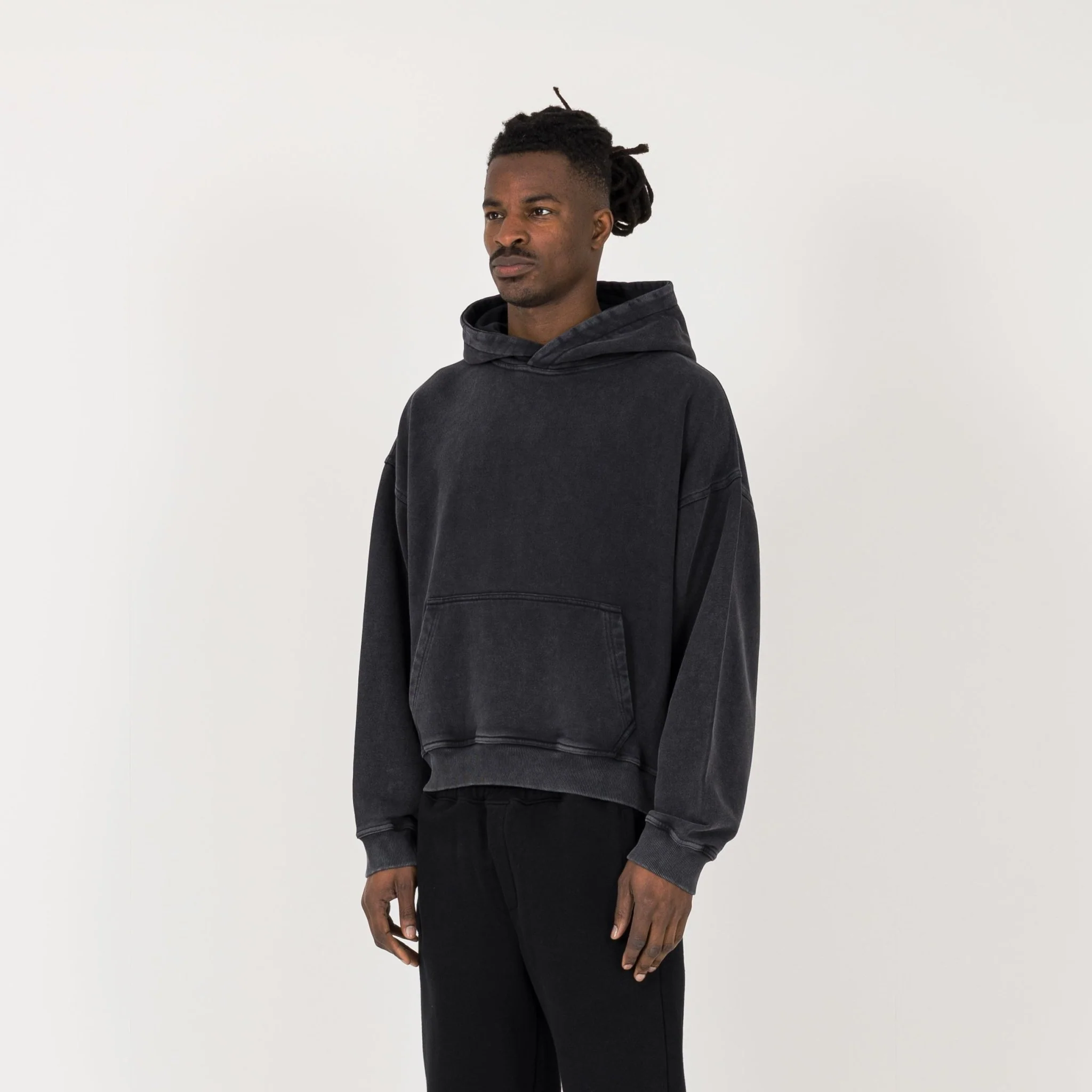 Cropped Hoodie - Vintage Black - Image 3