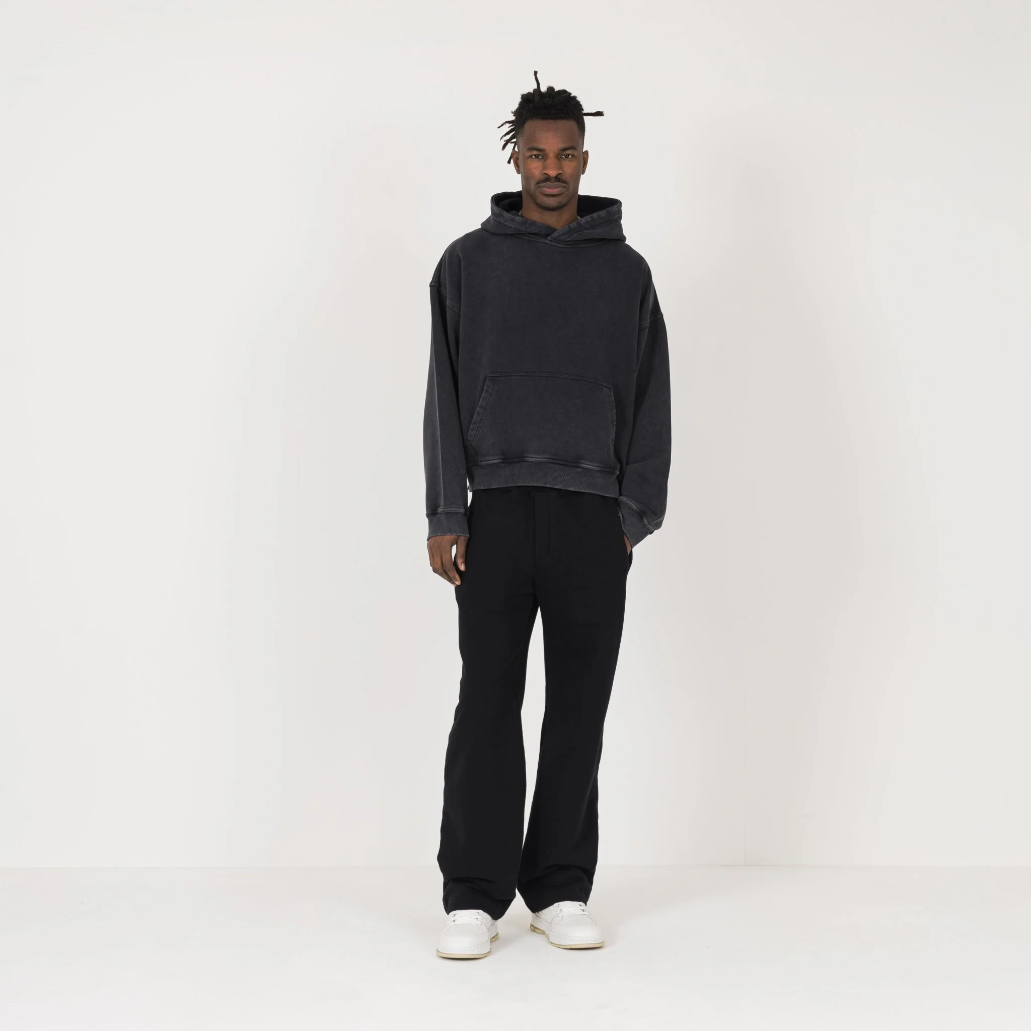 Cropped Hoodie - Vintage Black - Image 4