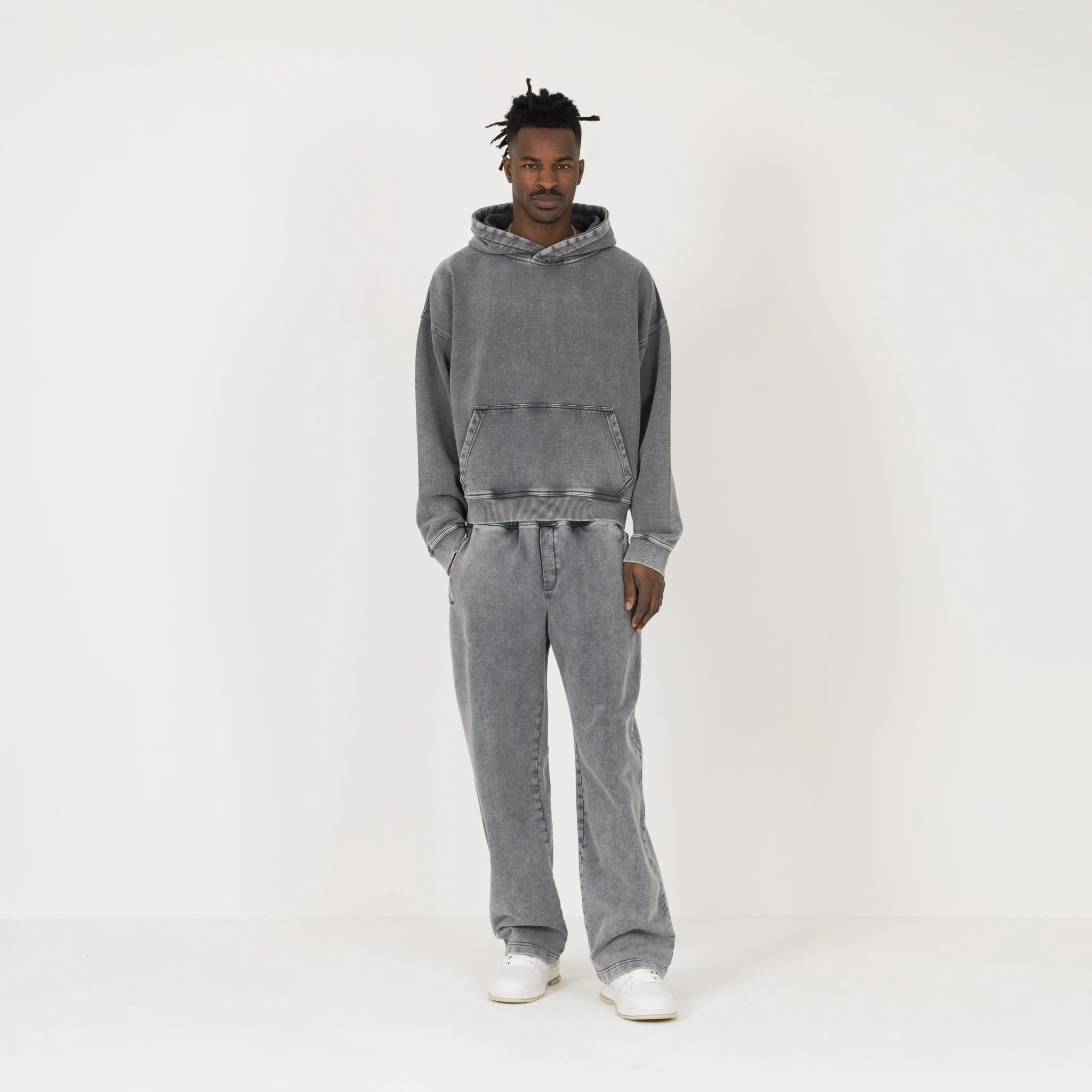 Cropped Hoodie - Vintage Grey - Image 4