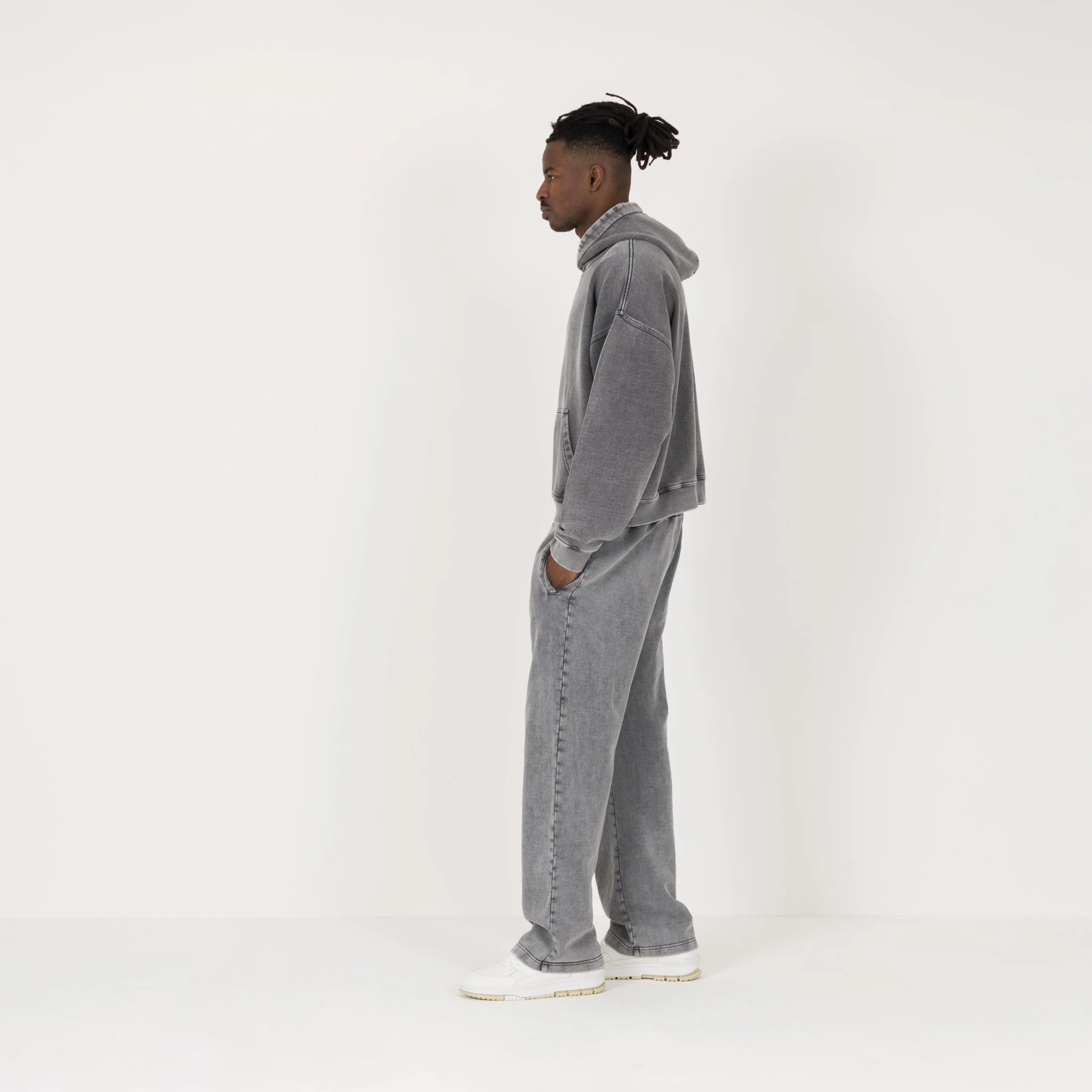 Cropped Hoodie - Vintage Grey - Image 6
