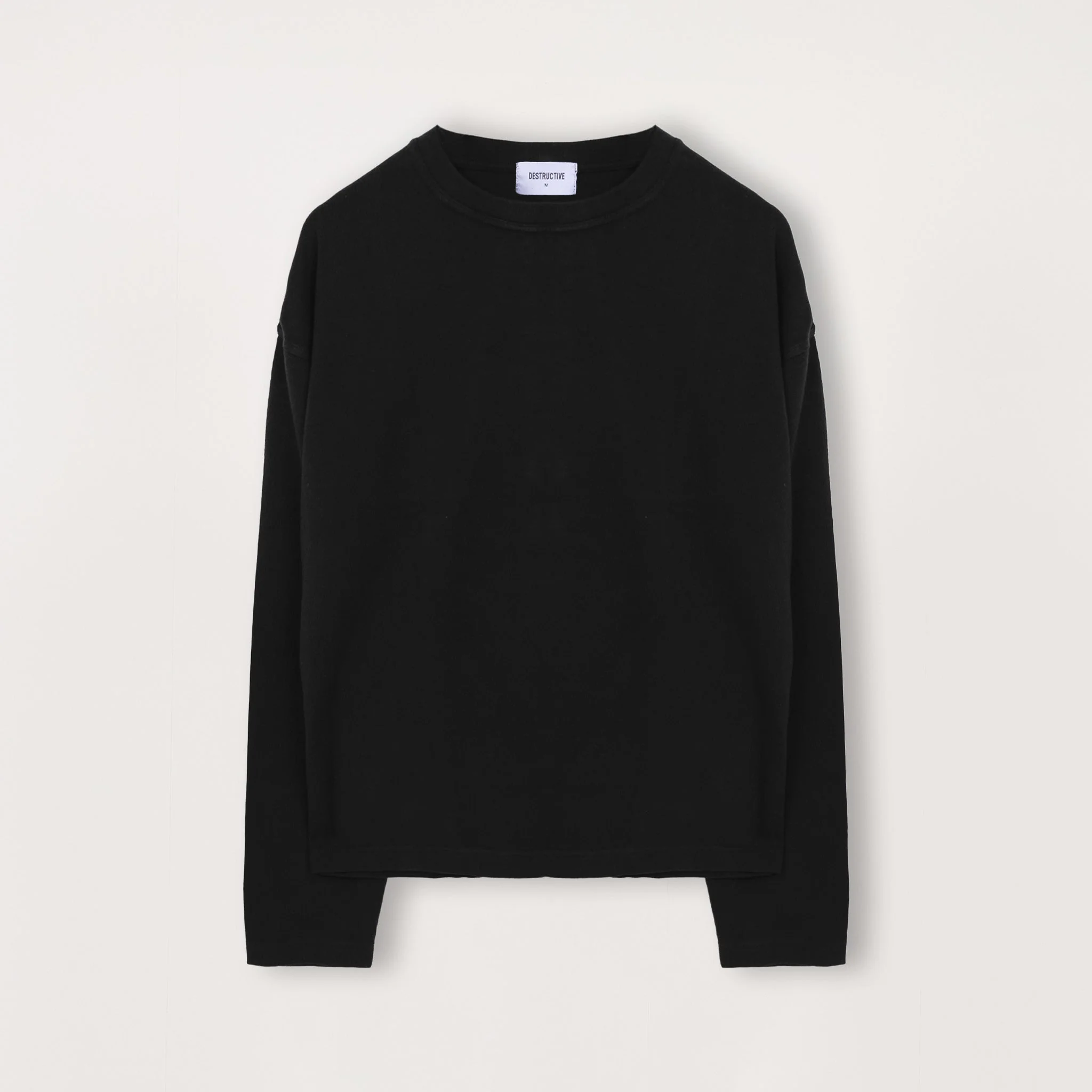 Cropped Long Sleeve T-Shirt - Black