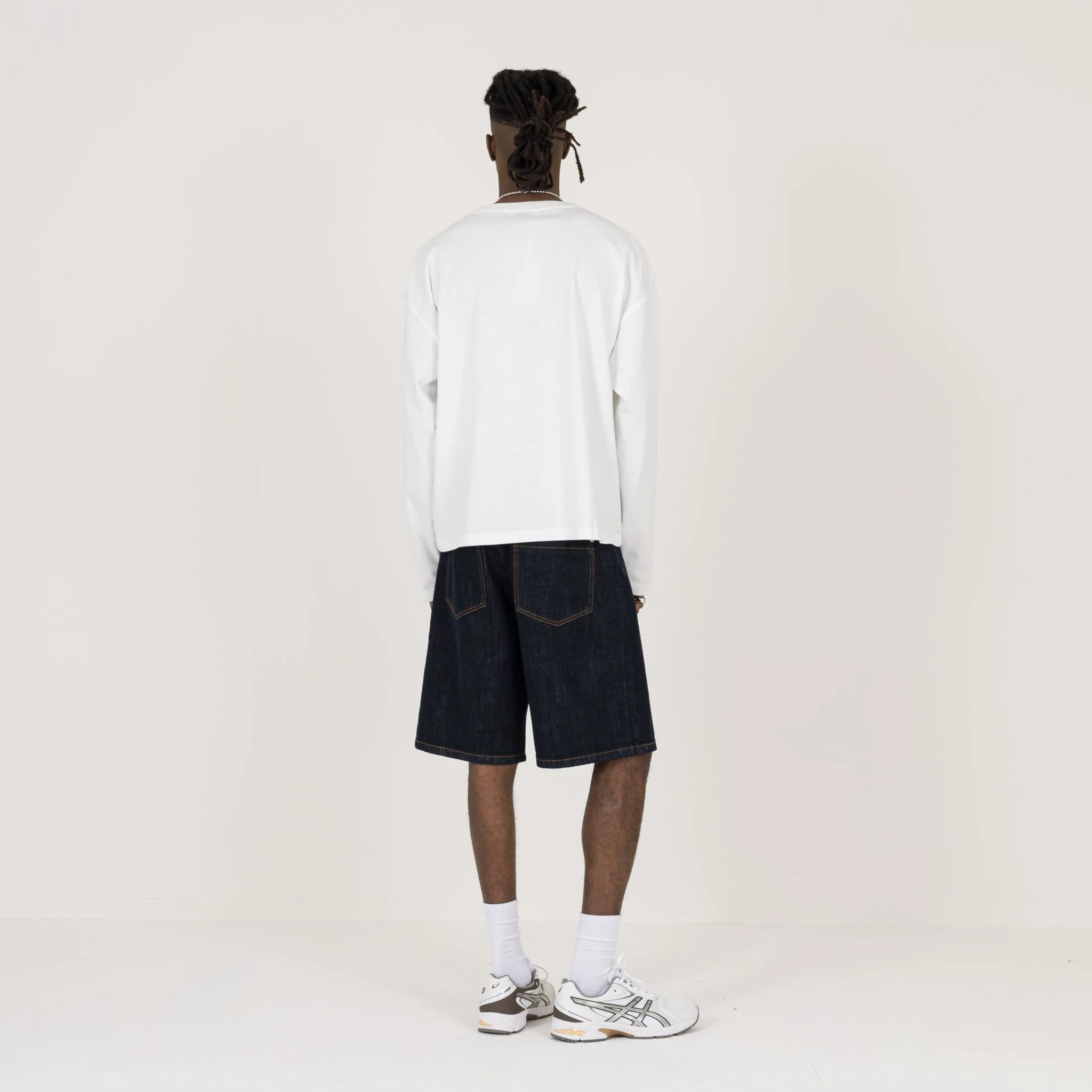 Cropped Long Sleeve T-Shirt - Bone White - Image 7