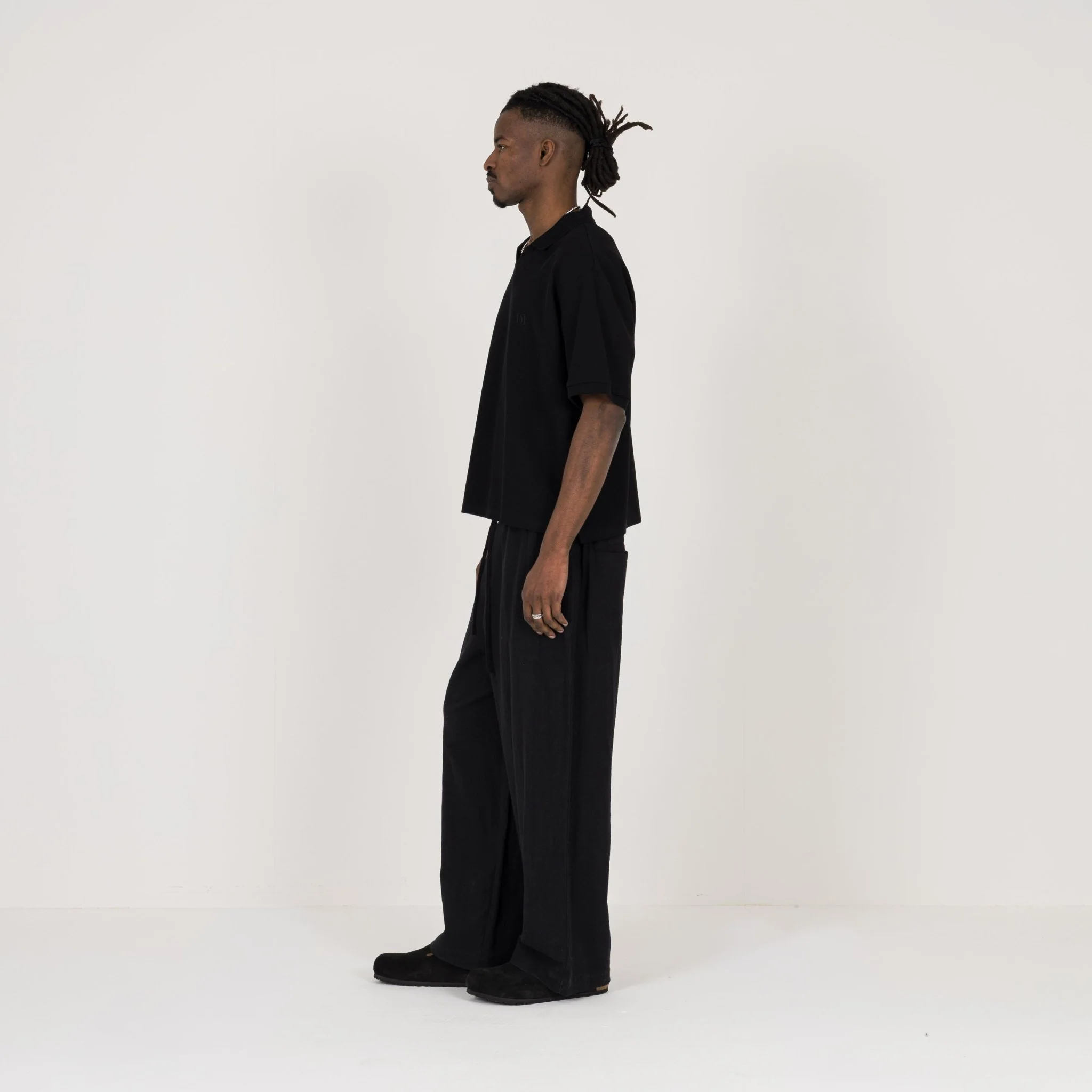 Cropped Polo - Black - Image 6