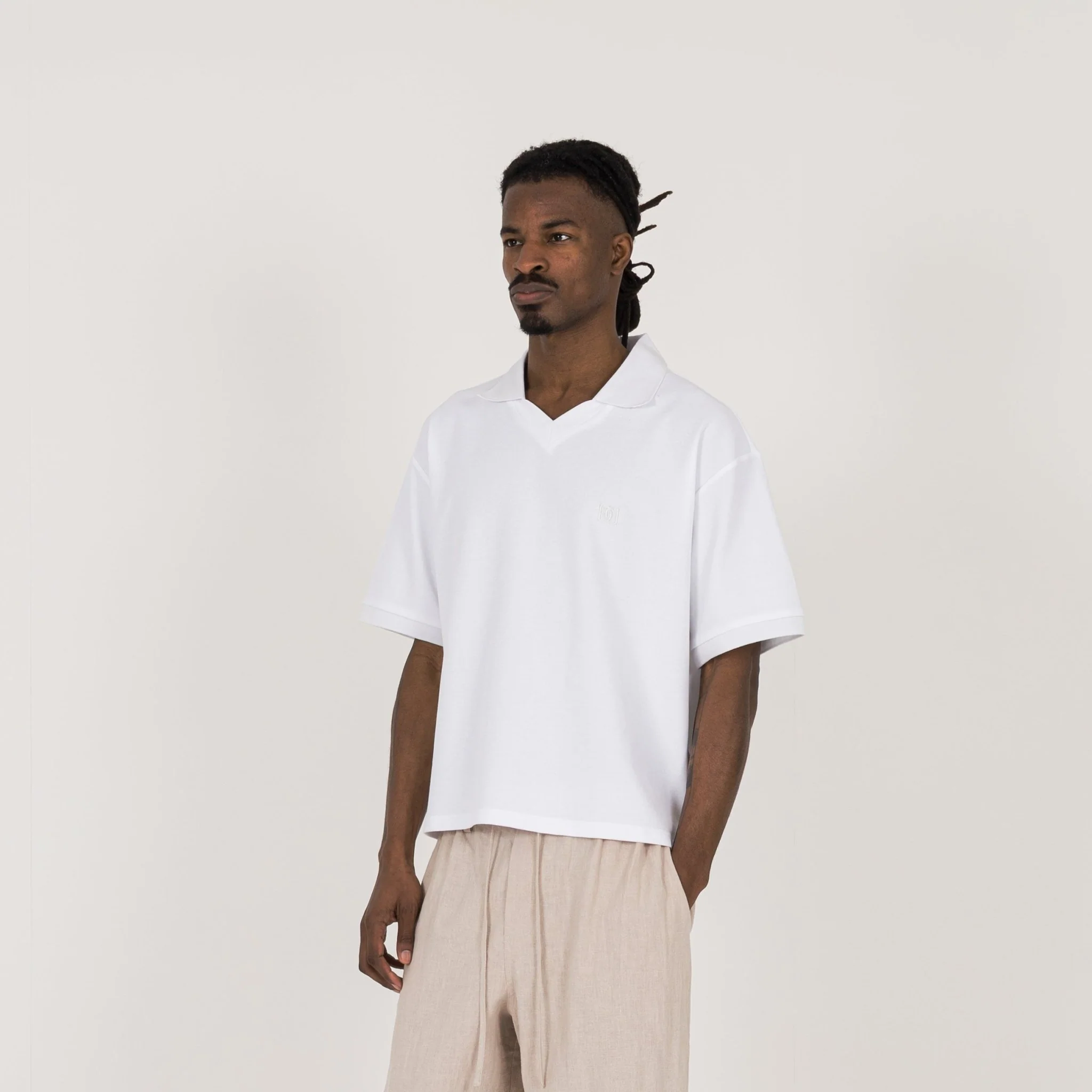Cropped Polo - White - Image 3