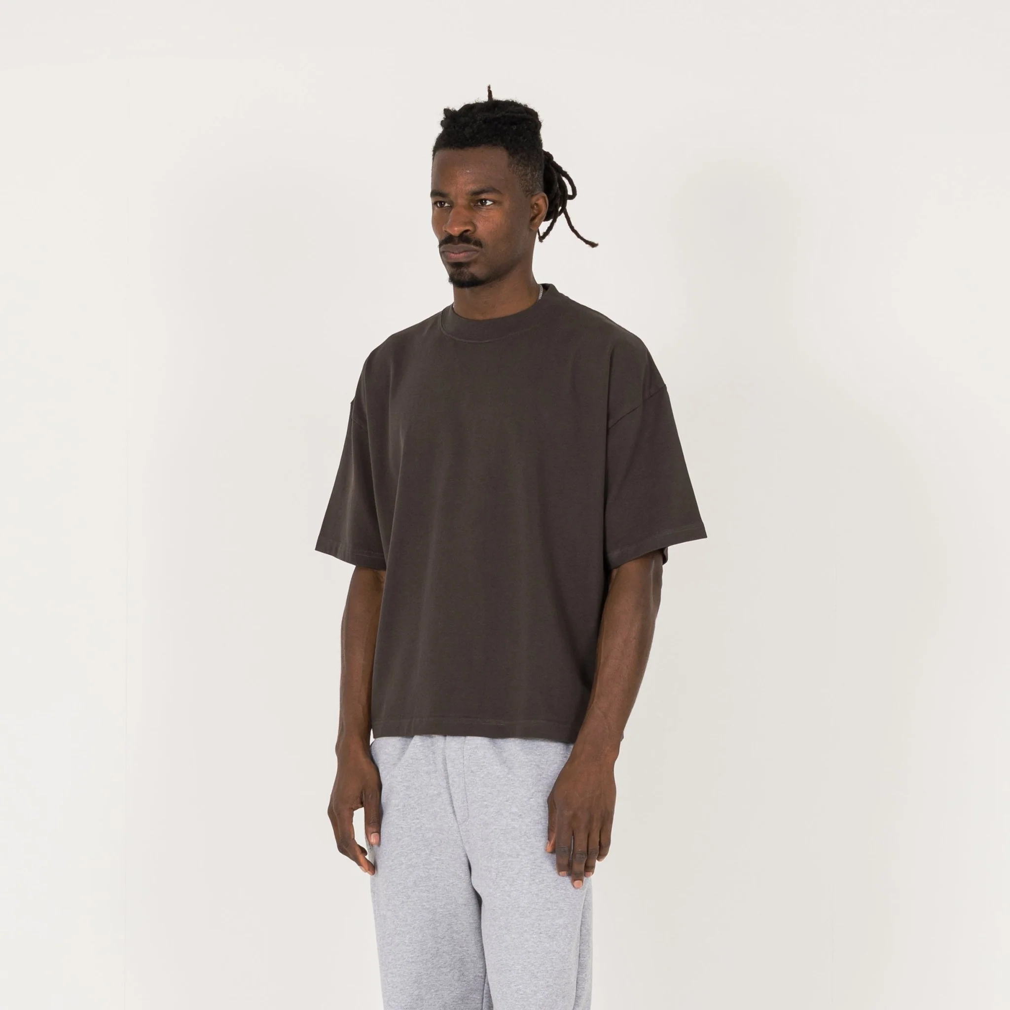Cropped T-Shirt - Dark Mocha - Image 3