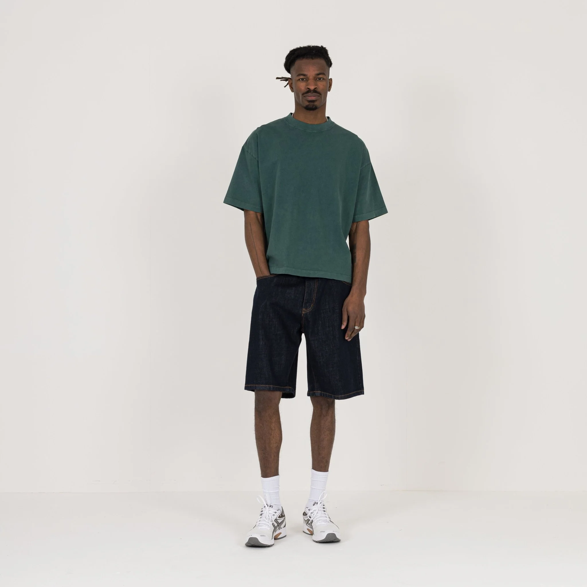Cropped T-Shirt - Vintage Moss - Image 4