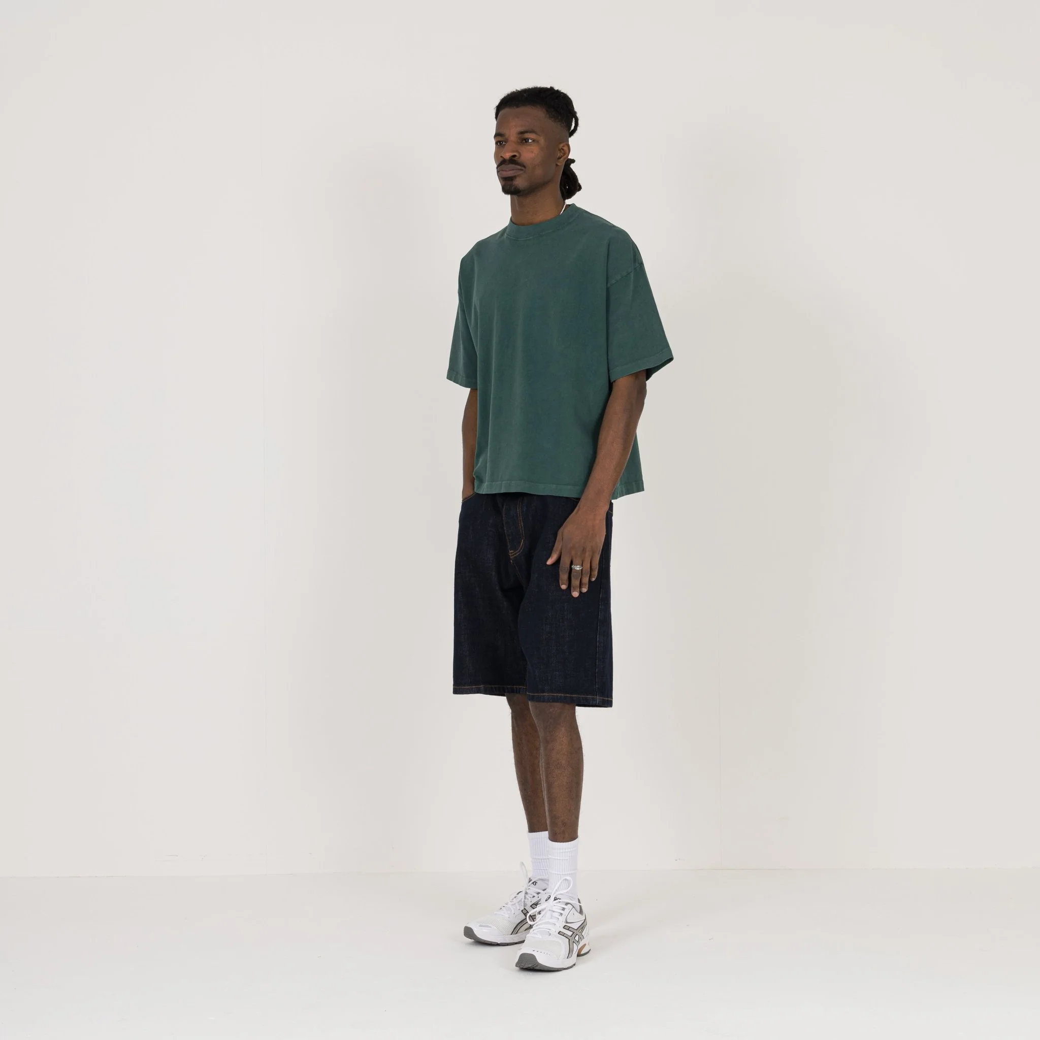 Cropped T-Shirt - Vintage Moss - Image 5