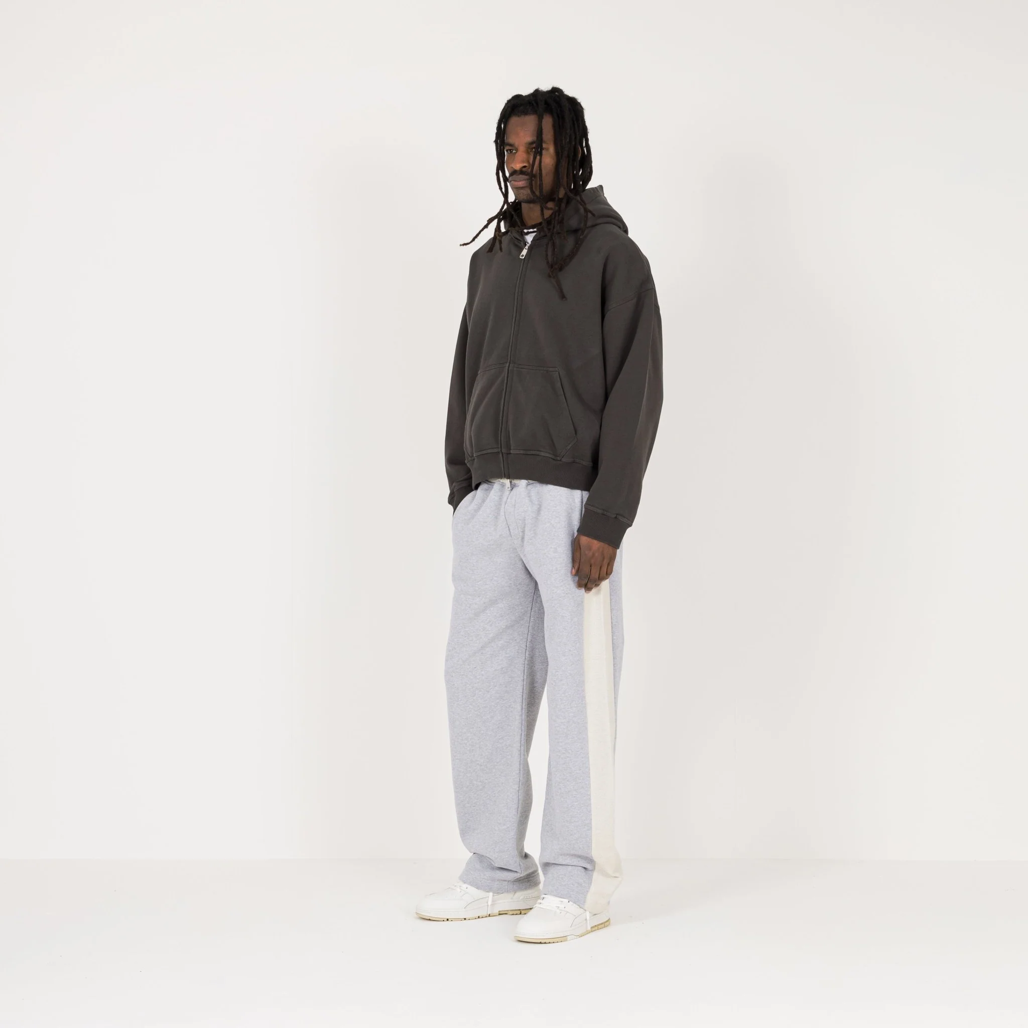 Cropped Zip Hoodie - Dark Mocha - Image 5