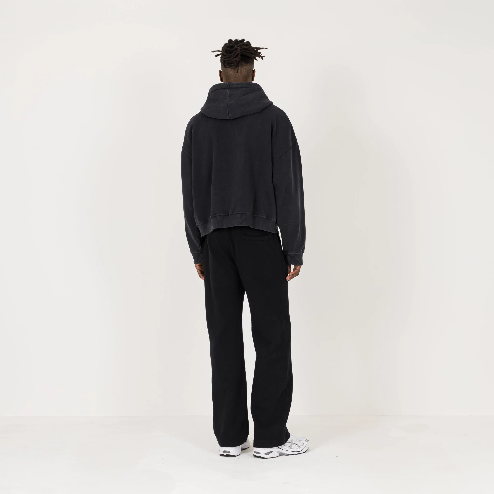 Cropped Zip Hoodie - Vintage Black - Image 7