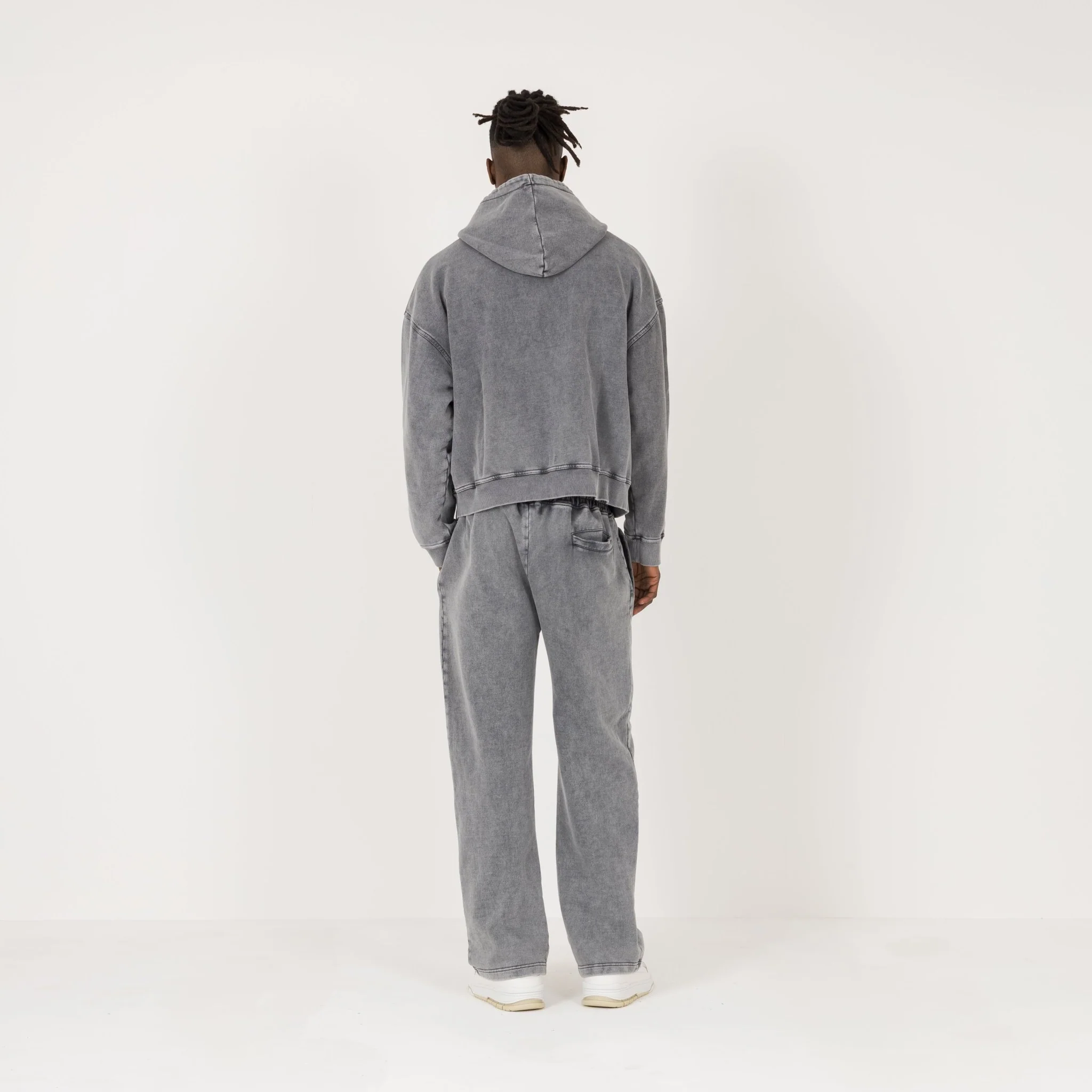 Cropped Zip Hoodie - Vintage Grey - Image 7