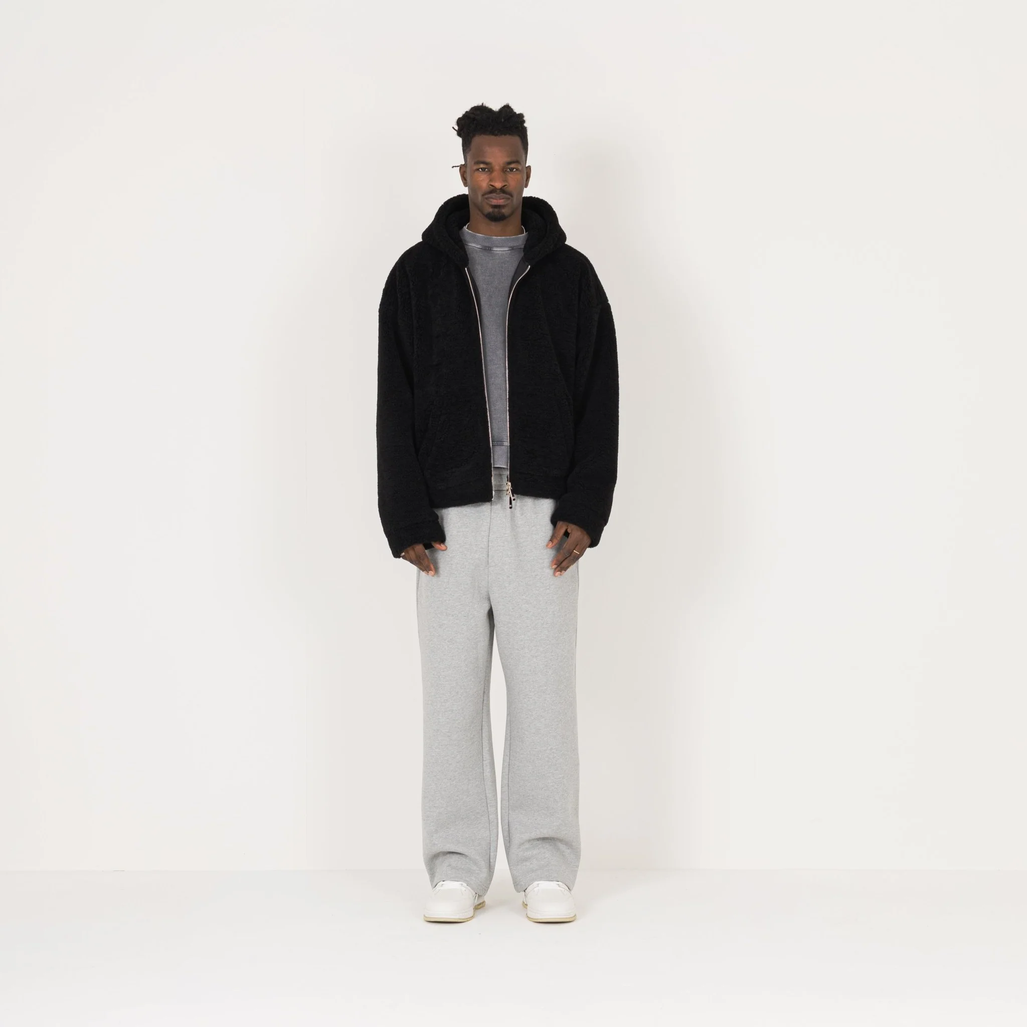 Fleece Zip Jacket - Black - Image 8