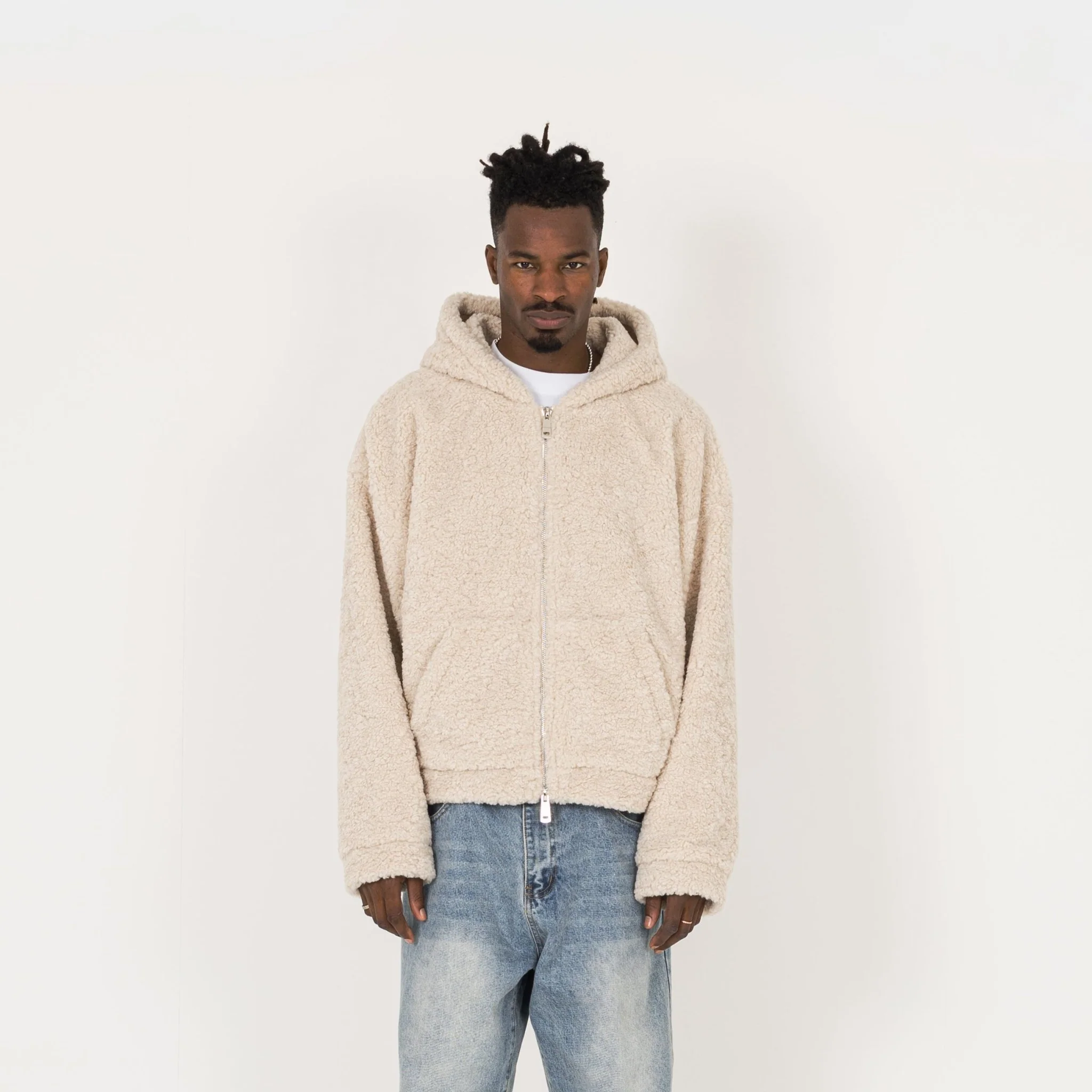 Fleece Zip Jacket - Natural - Image 2
