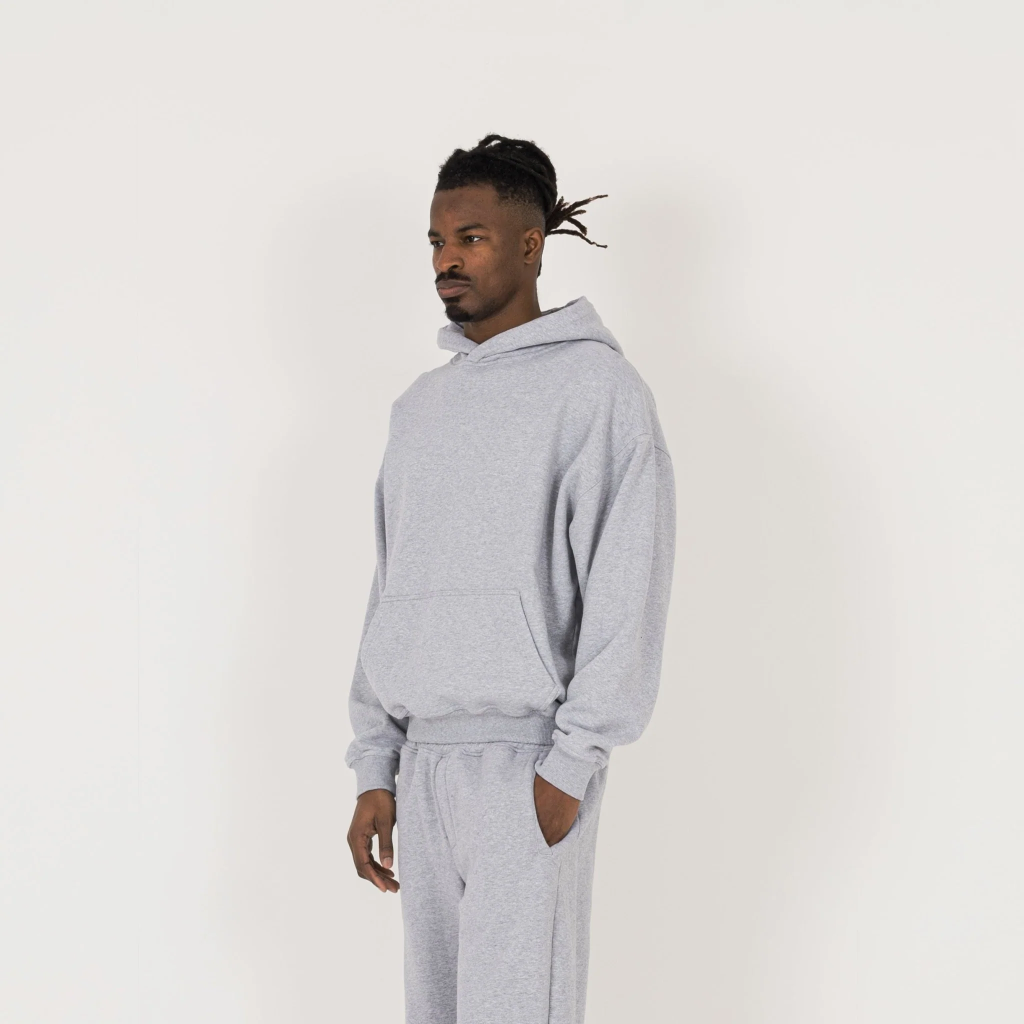 Hoodie - Light Marl Grey - Image 3