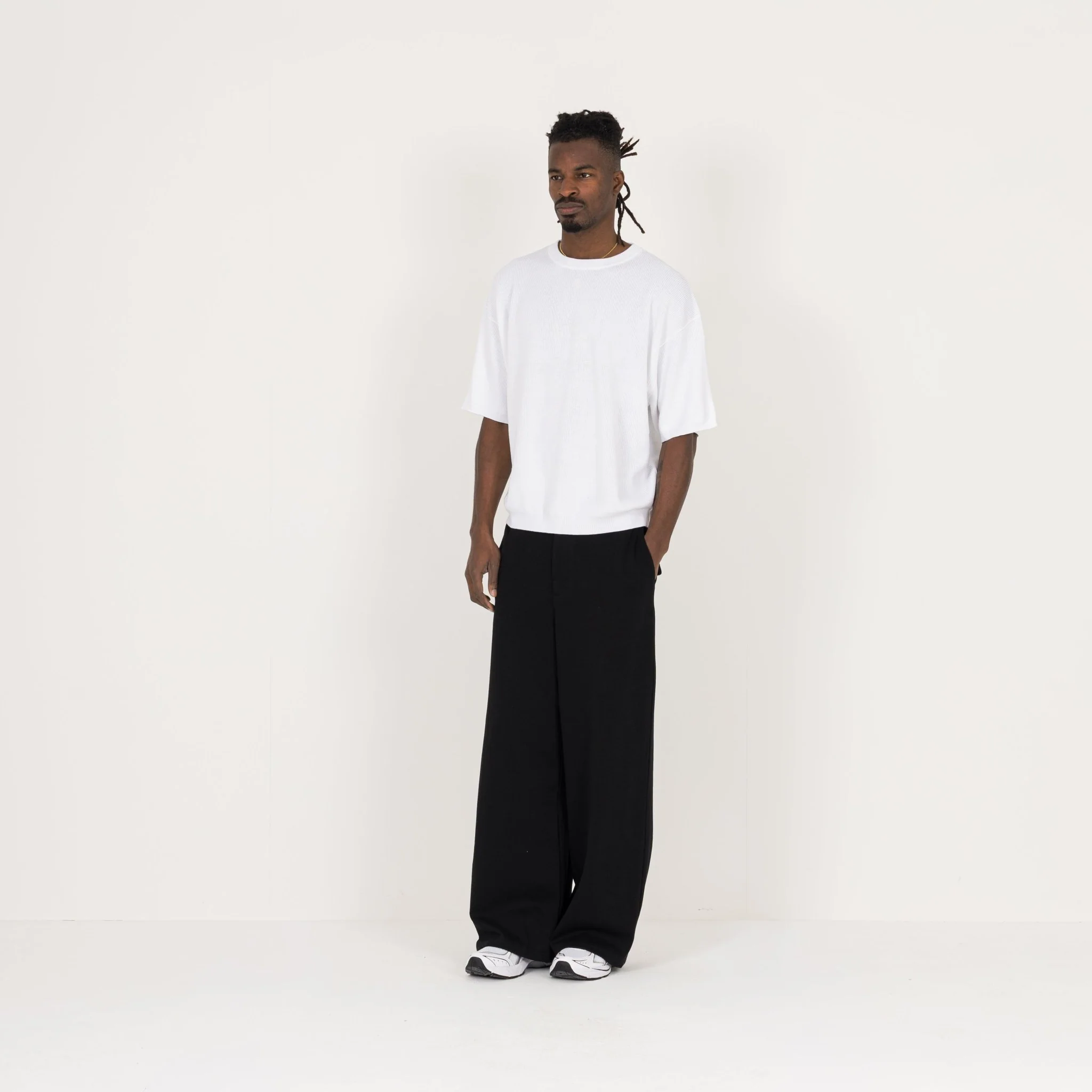 Knit T-Shirt - White - Image 5