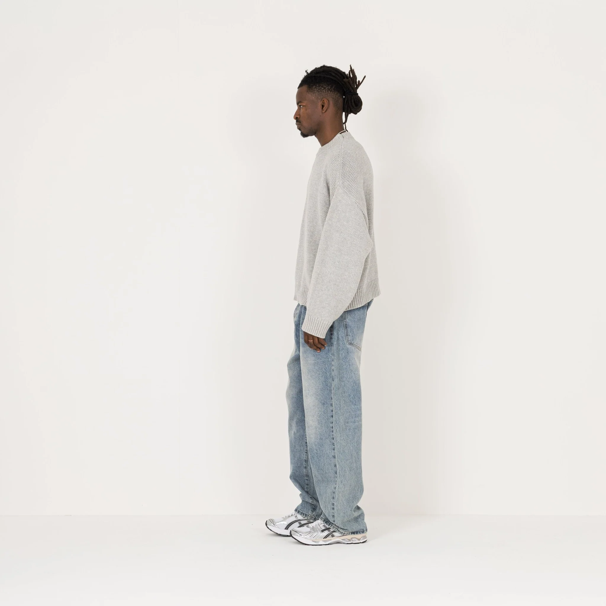 Knitted Sweatshirt - Light Grey - Image 6