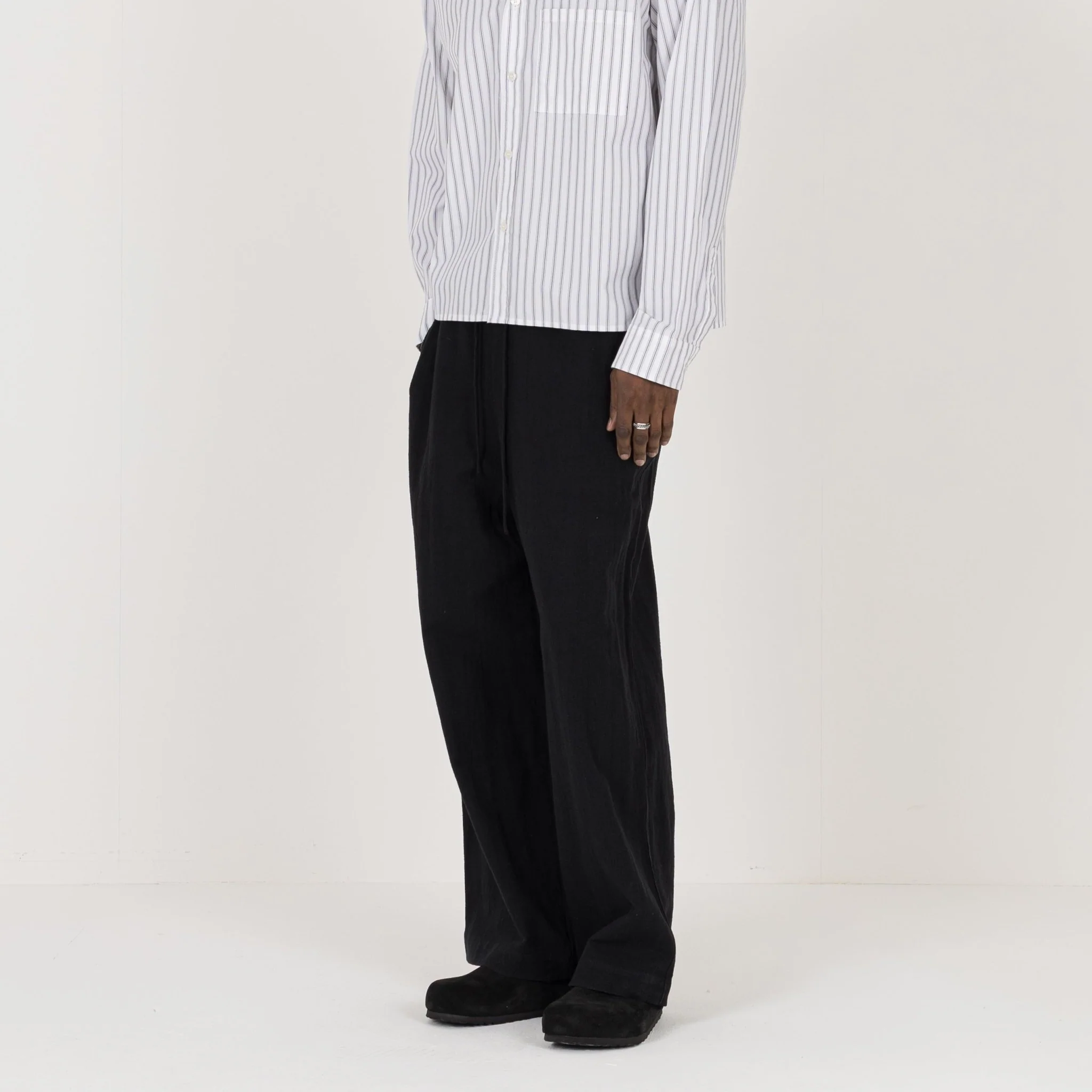 Linen Trouser - Black - Image 3
