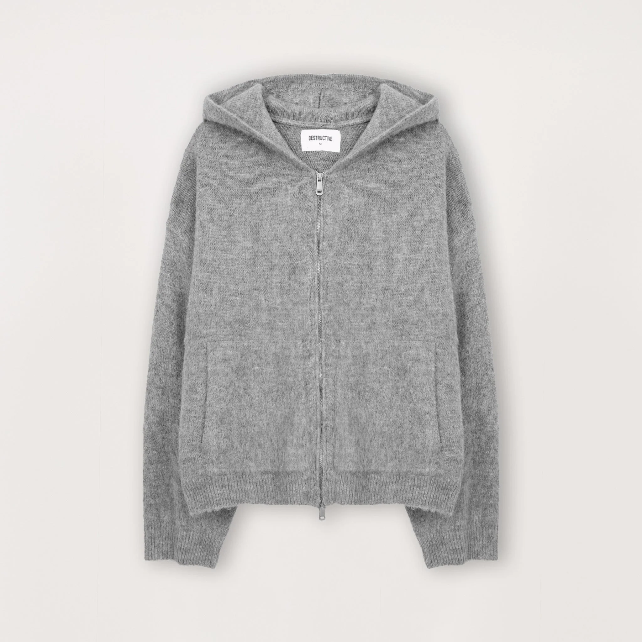 Mohair Zip Hoodie - Glacial Grey