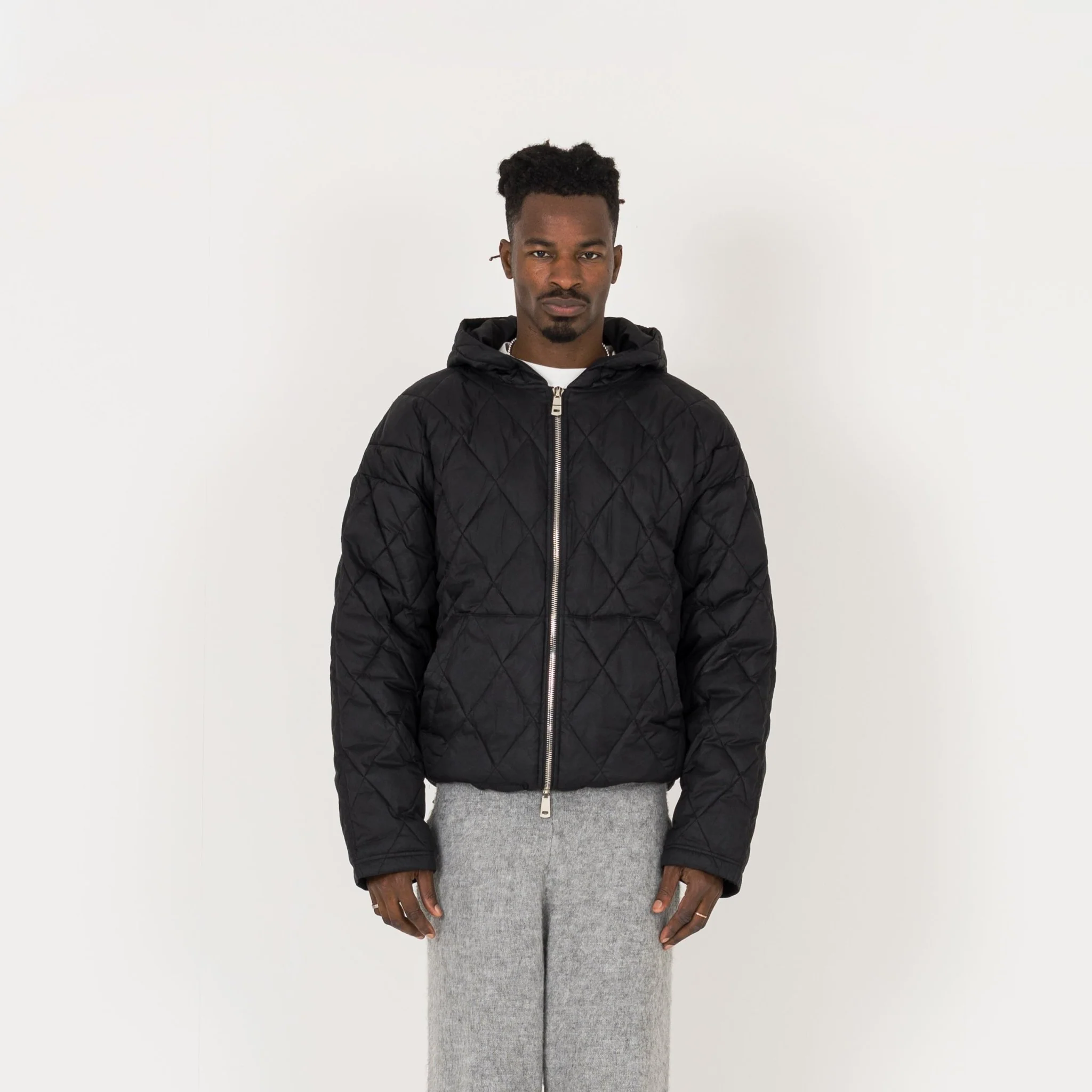 Quilted Zip Jacket - Black - Image 2