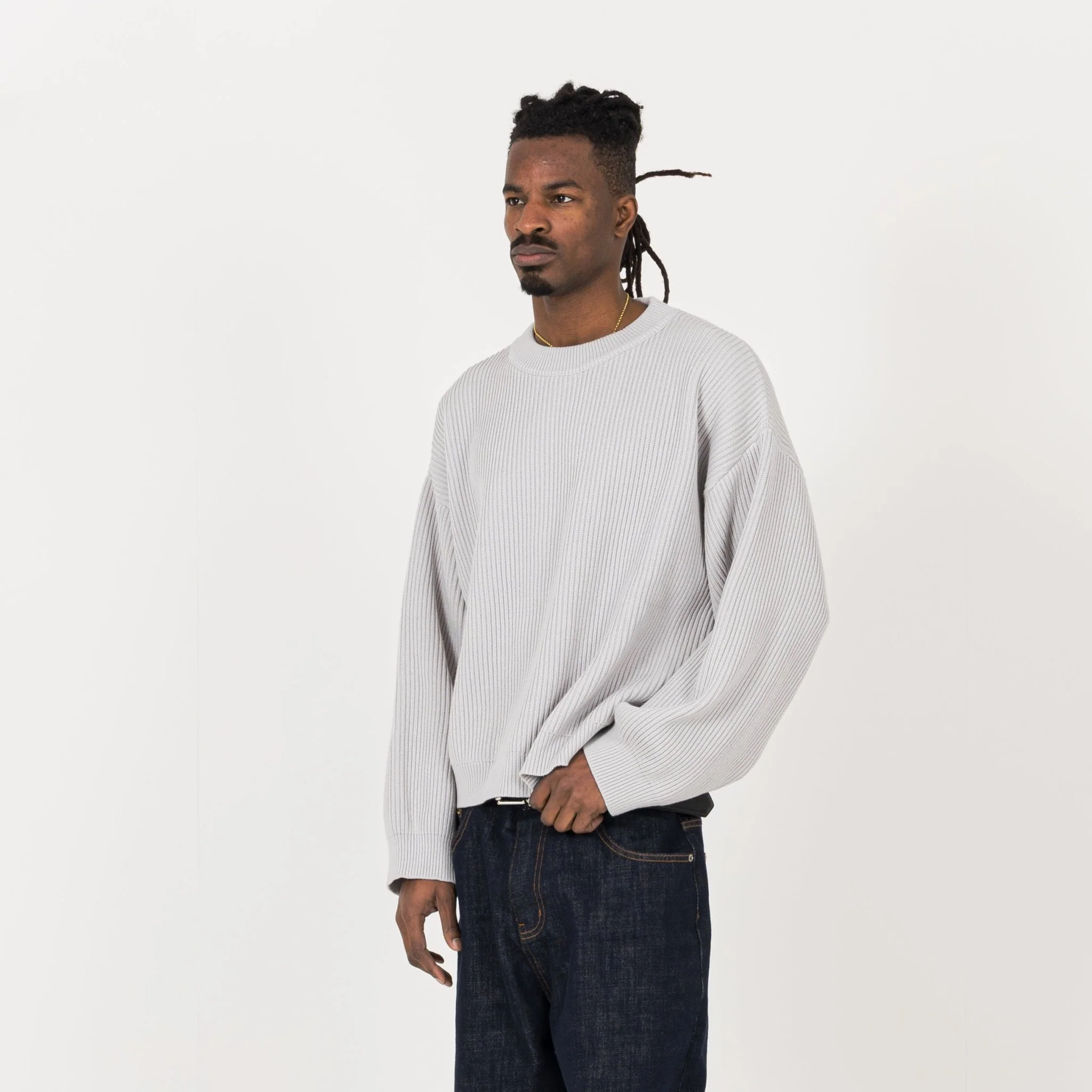 Ribbed Sweatshirt - Nimbus Grey - Image 3