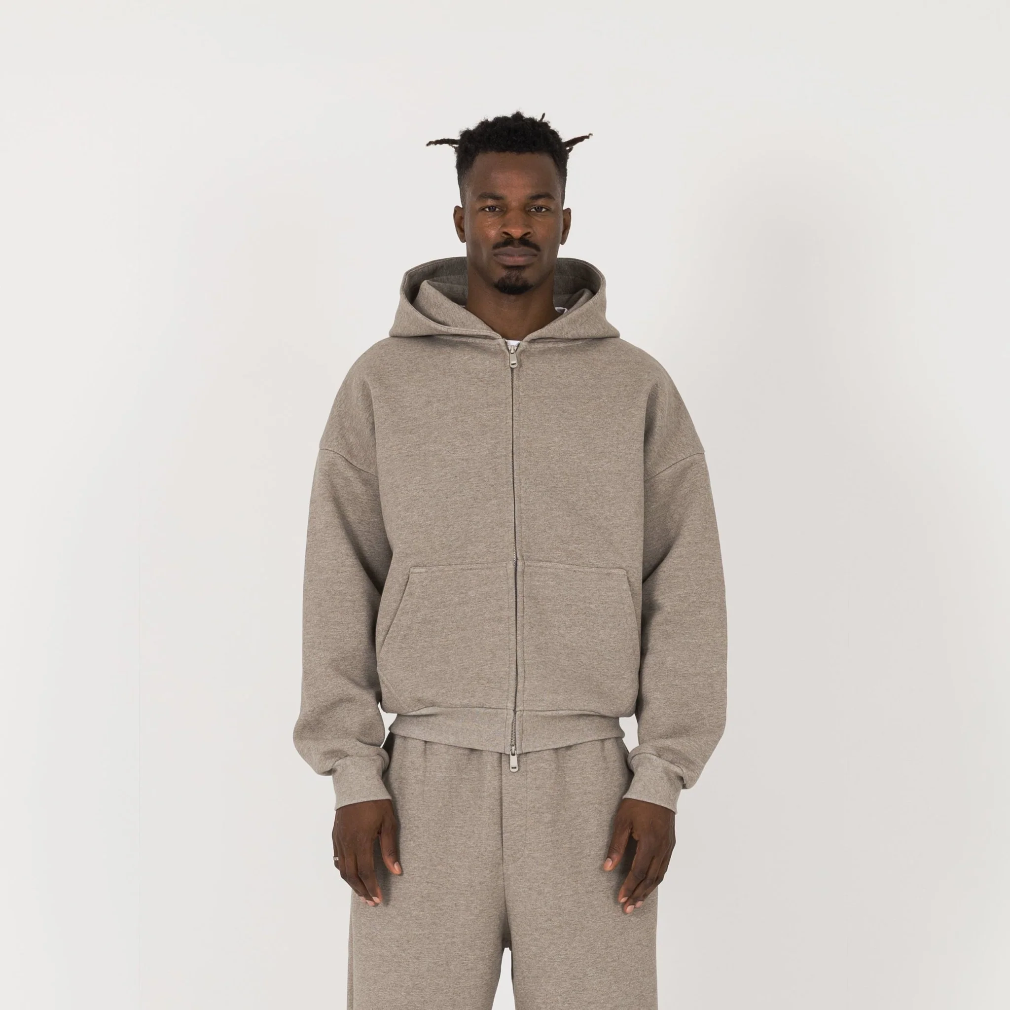 Sculpt Zip Hoodie - Clay Marl - Image 2