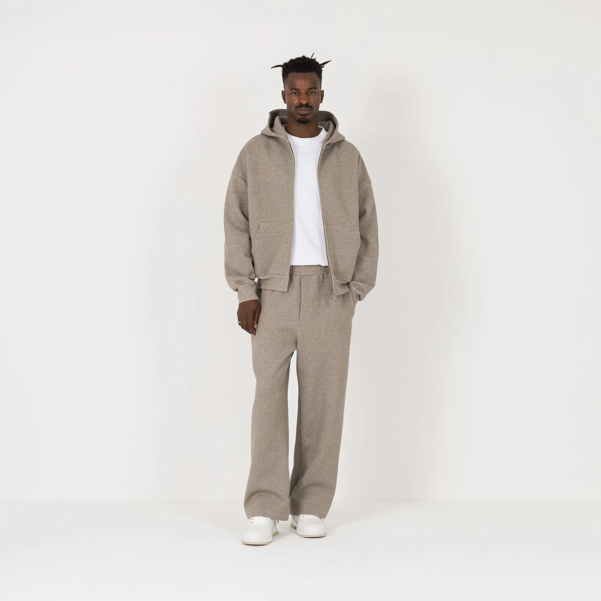 Sculpt Zip Hoodie - Clay Marl - Image 8