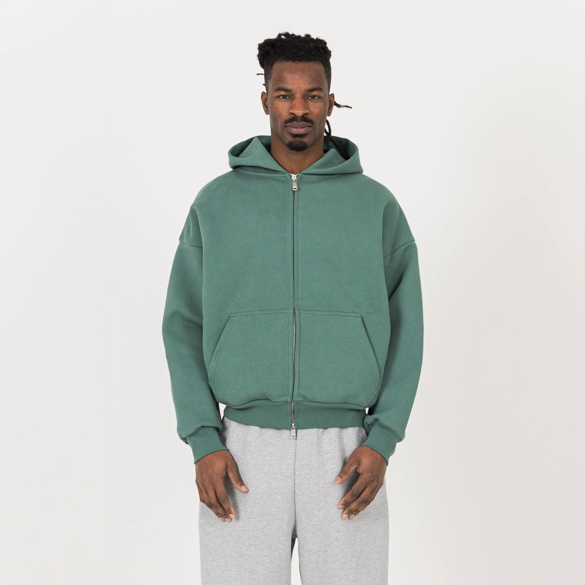 Sculpt Zip Hoodie - Field Green - Image 2