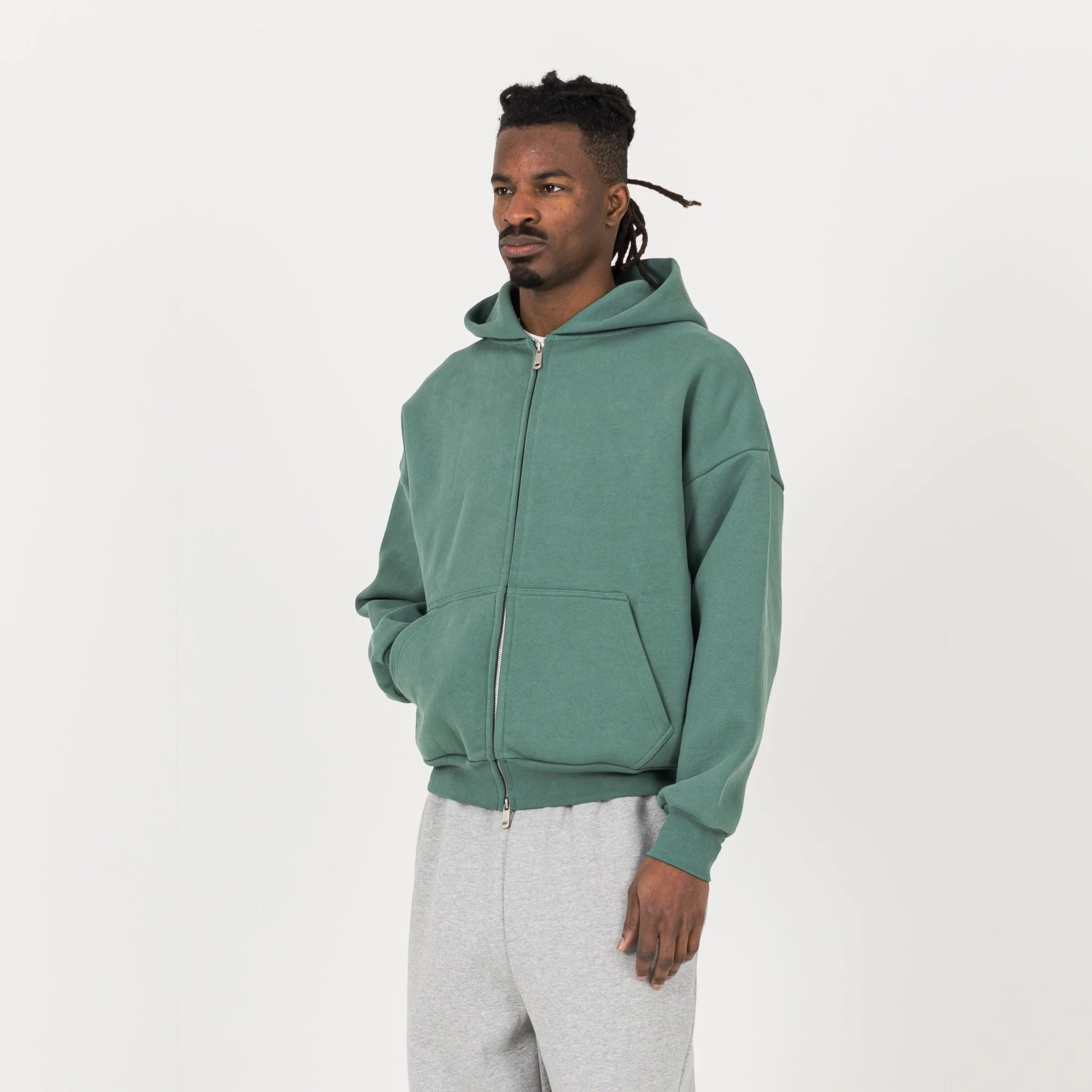 Sculpt Zip Hoodie - Field Green - Image 3