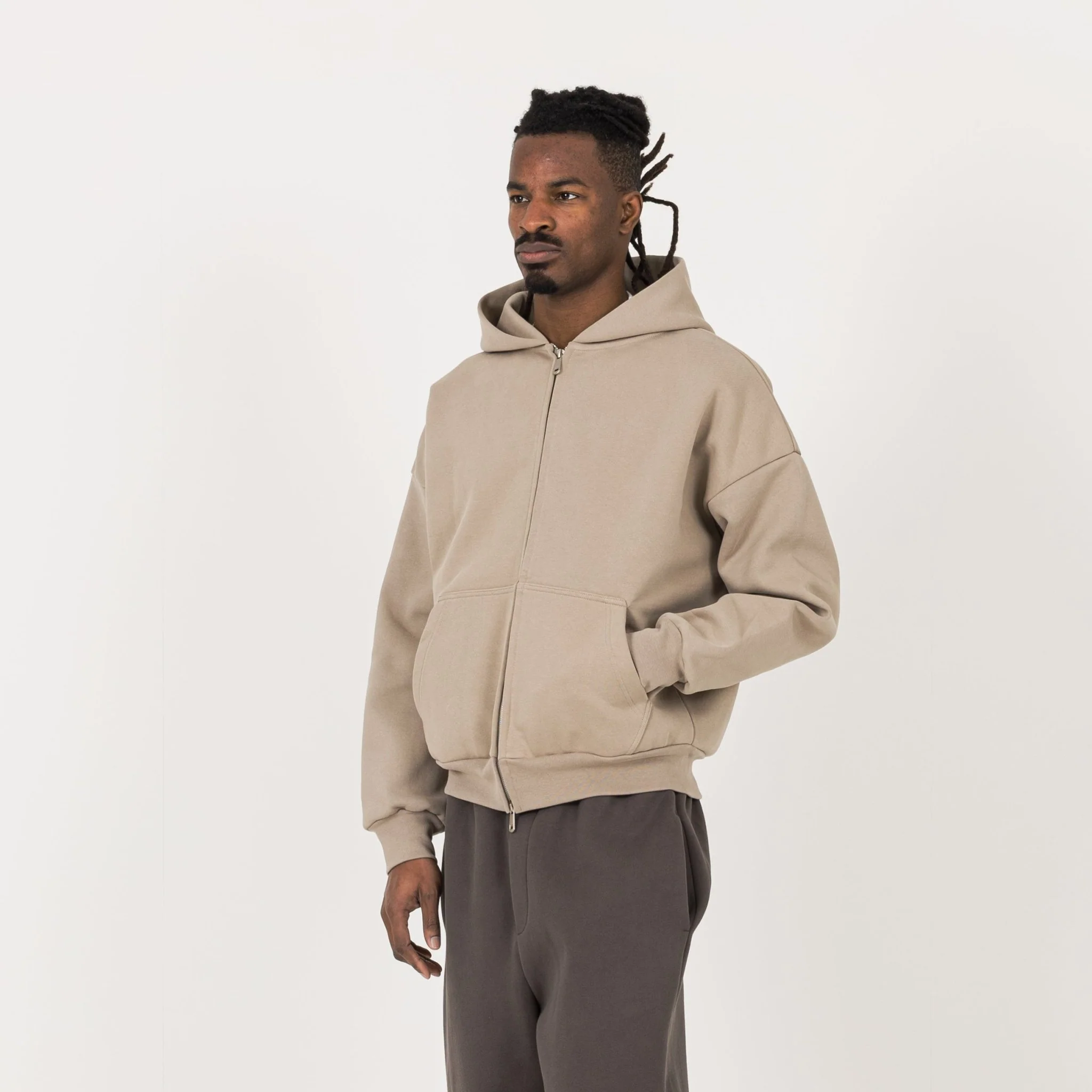 Sculpt Zip Hoodie - Loam Brown - Image 3