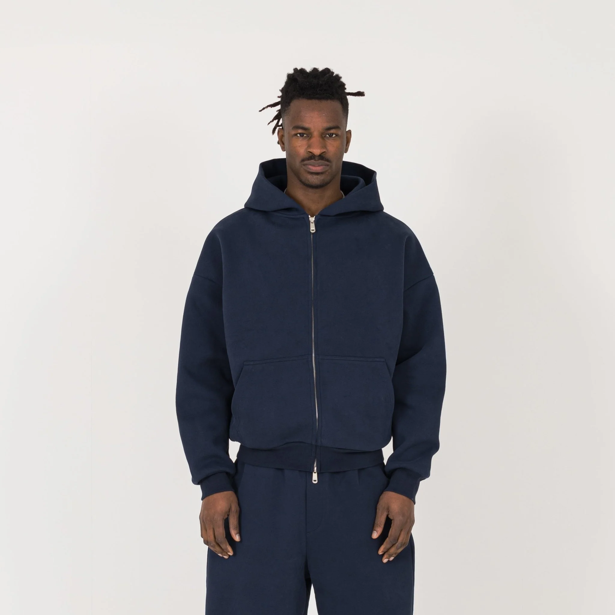 Sculpt Zip Hoodie - Midnight Blue - Image 2