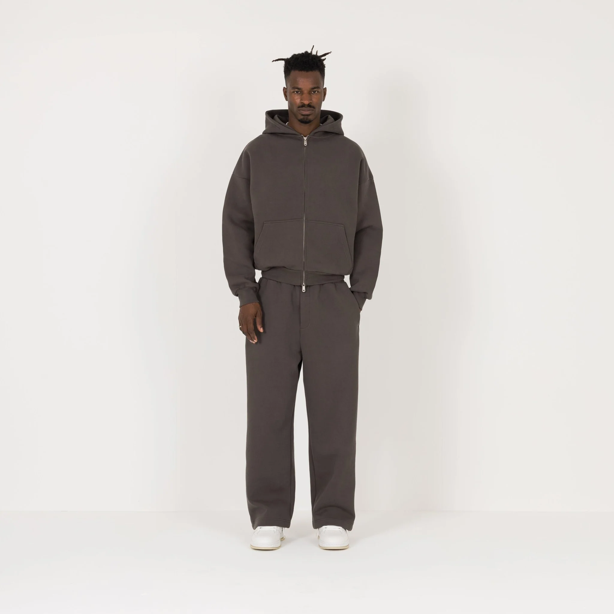 Sculpt Zip Hoodie - Moor Brown - Image 4