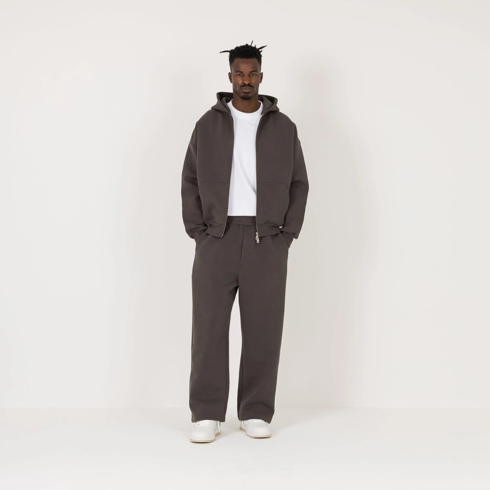 Sculpt Zip Hoodie - Moor Brown - Image 8
