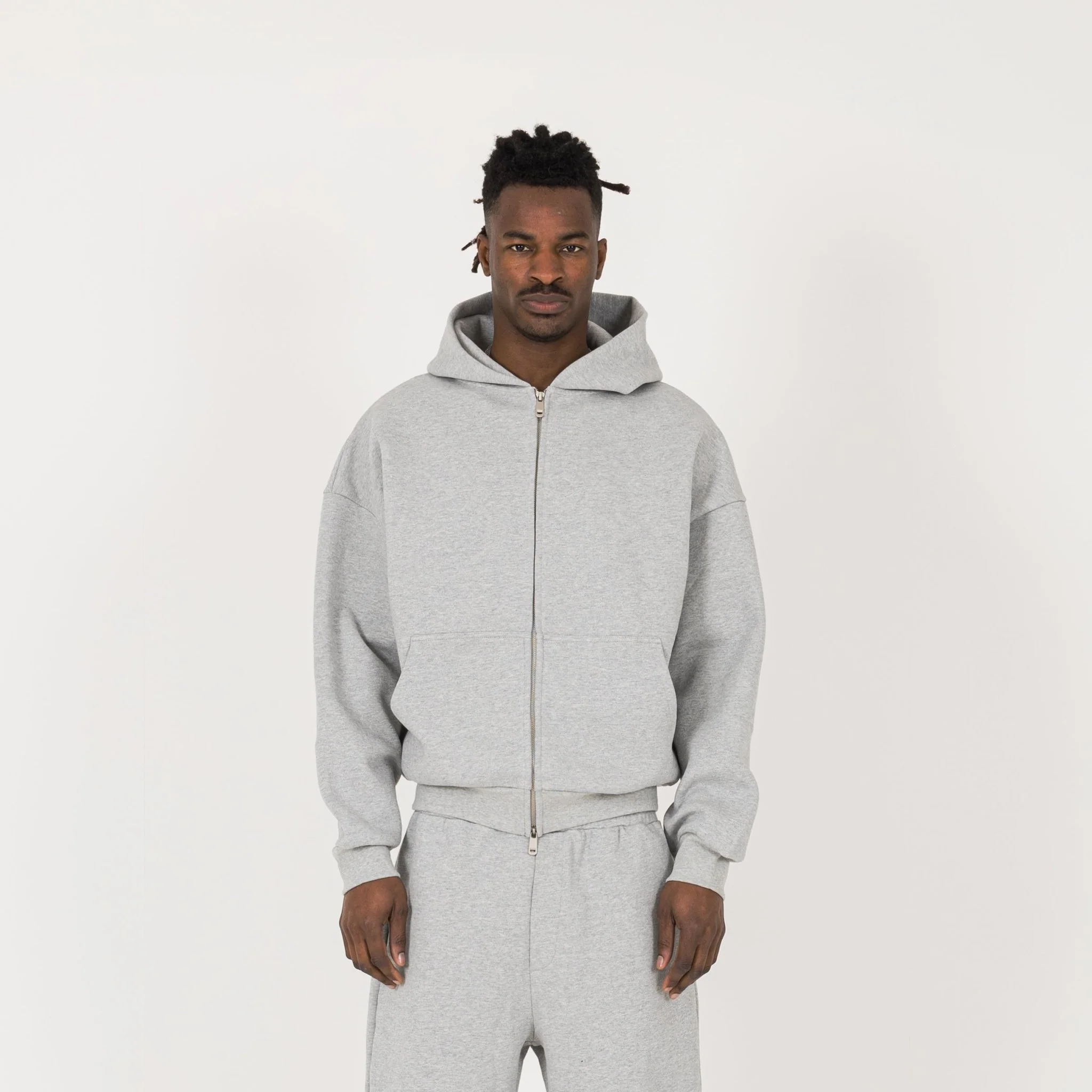 Sculpt Zip Hoodie - Slate Marl - Image 2