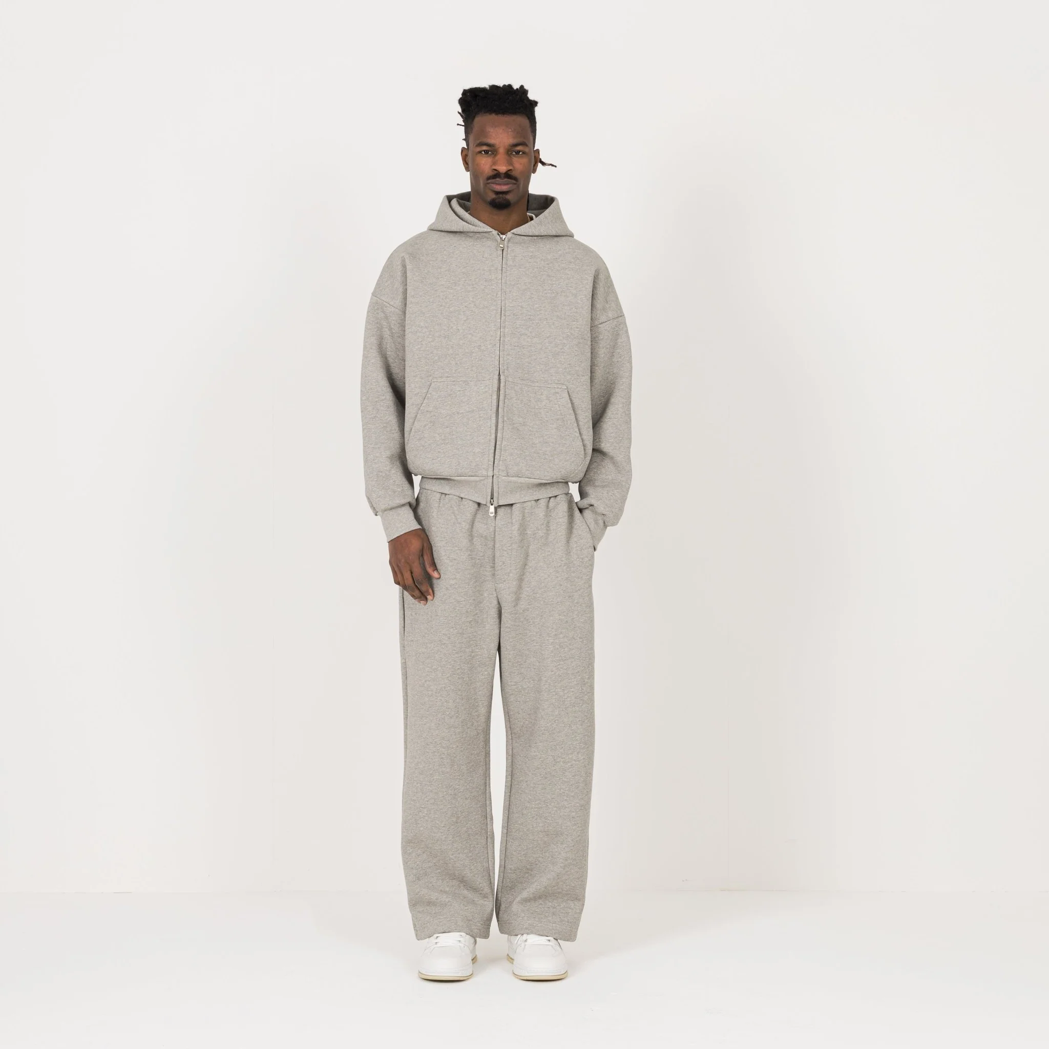 Sculpt Zip Hoodie - Stone Marl - Image 4
