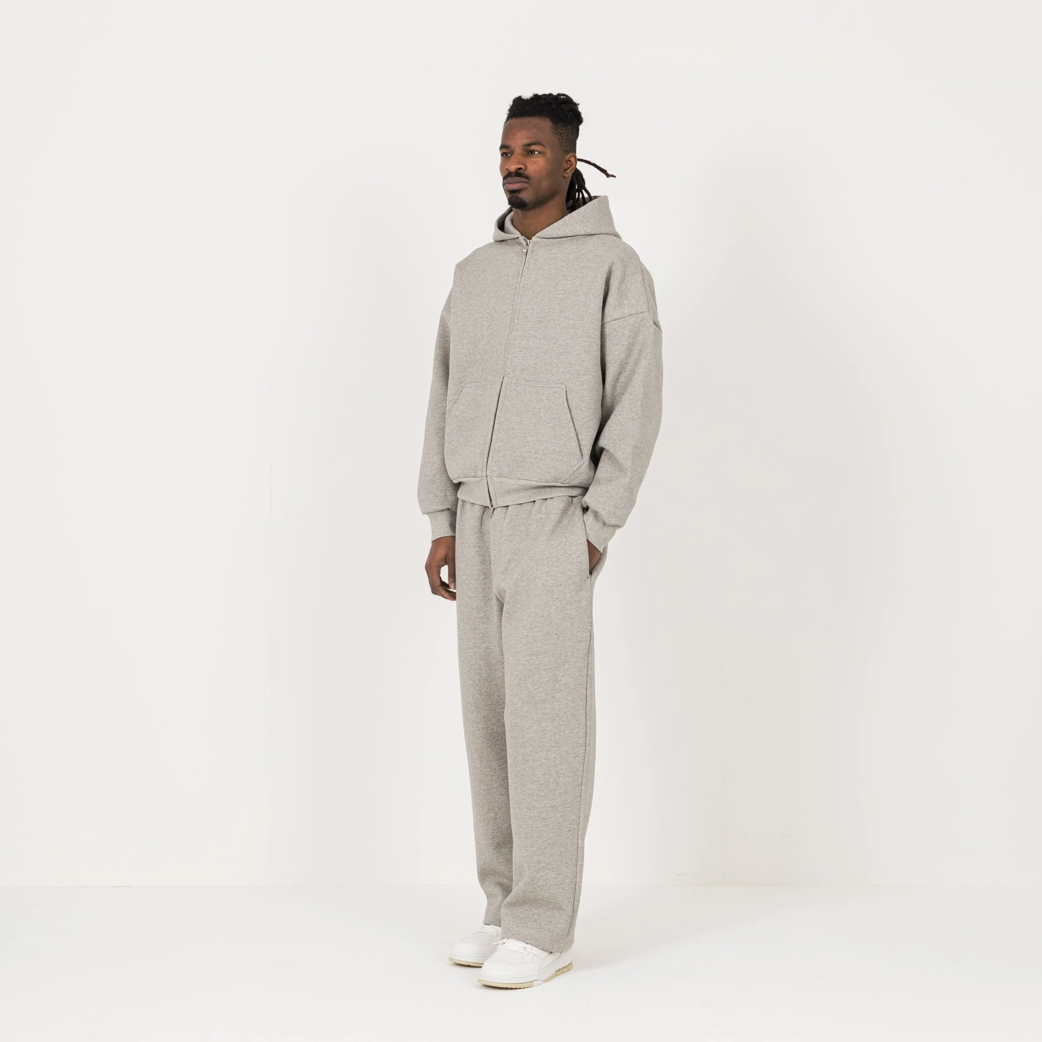 Sculpt Zip Hoodie - Stone Marl - Image 5