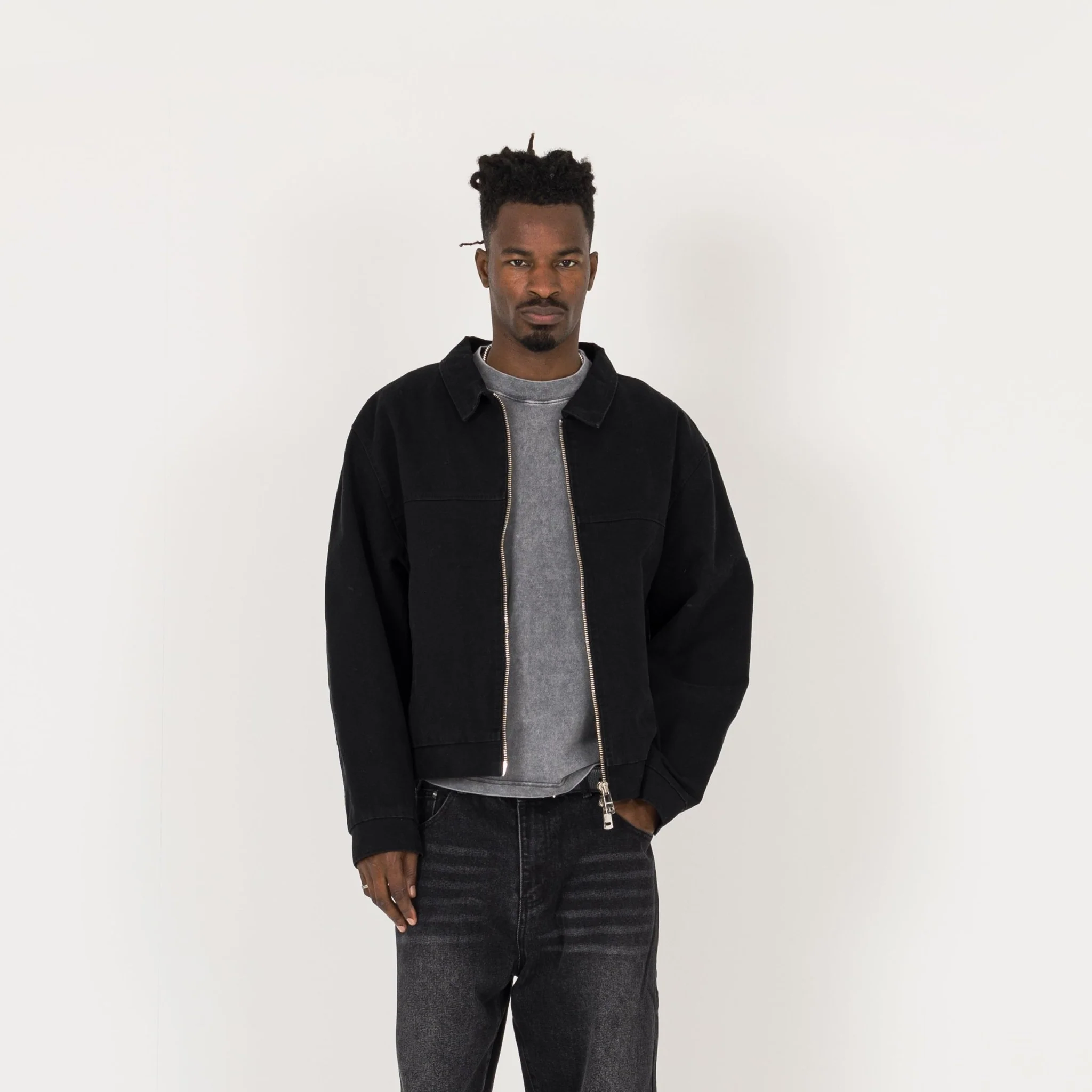 Trucker Jacket - Black - Image 2