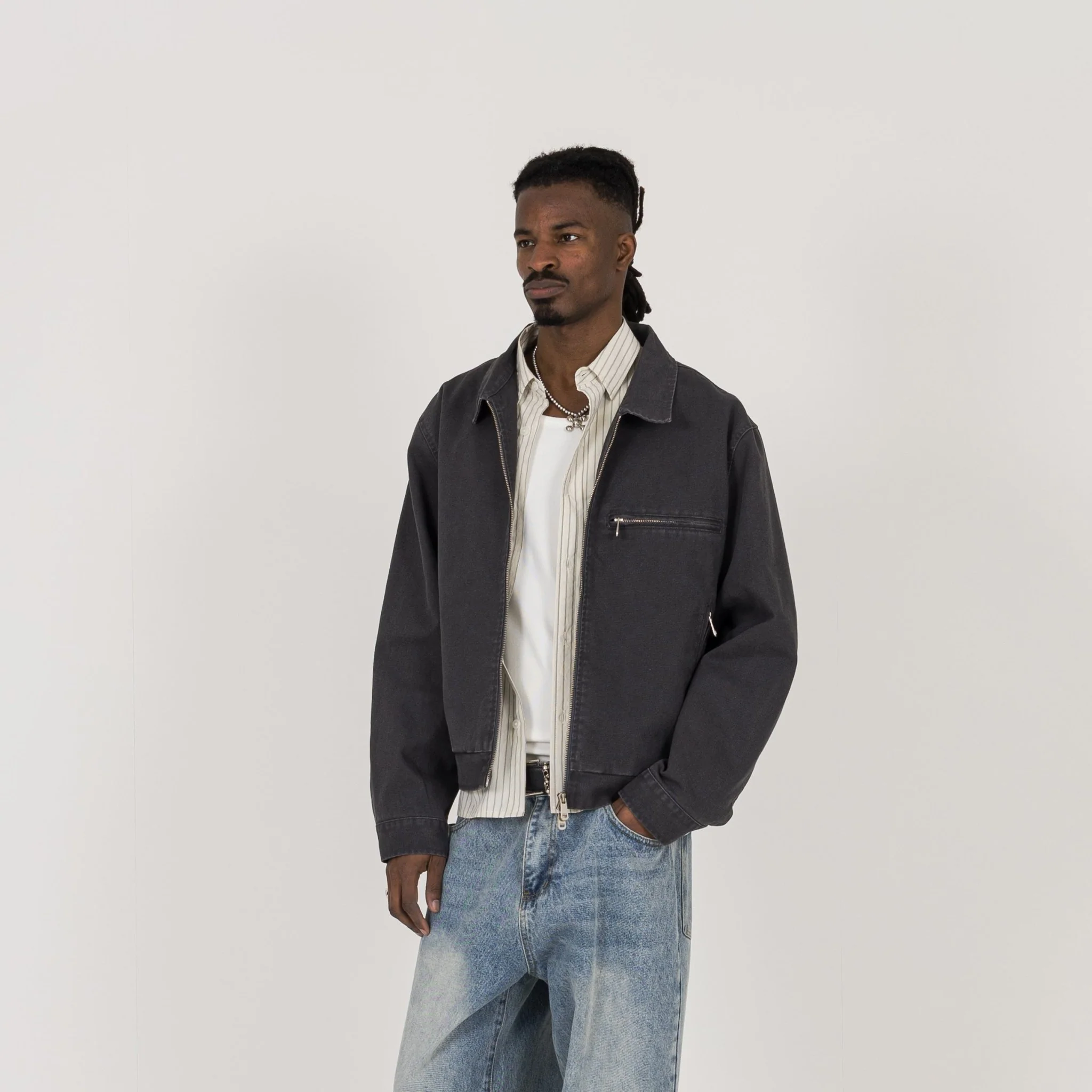 Utility Trucker Jacket - Vintage Grey - Image 3