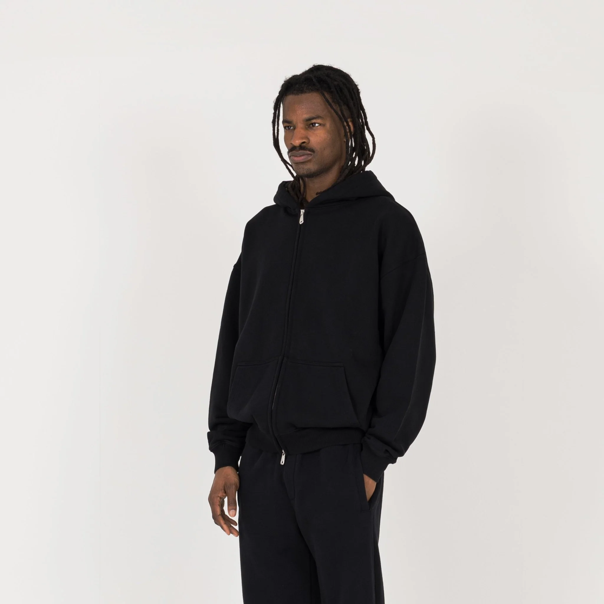 Zip Hoodie - Black - Image 3