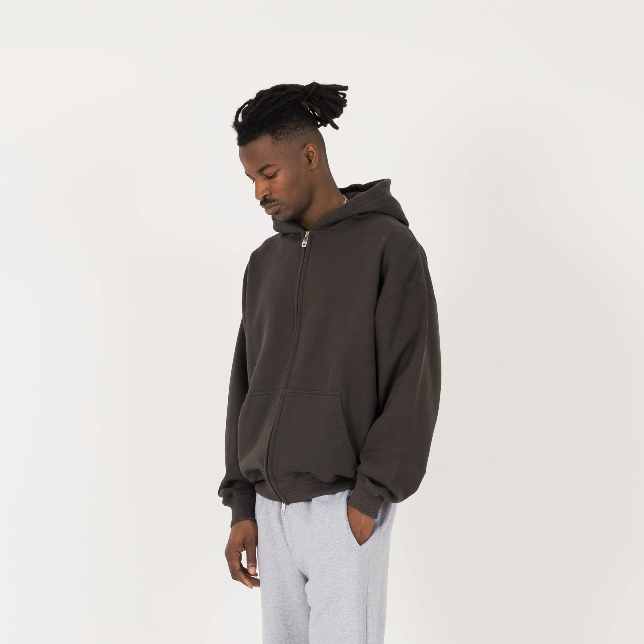 Zip Hoodie - Dark Mocha - Image 3