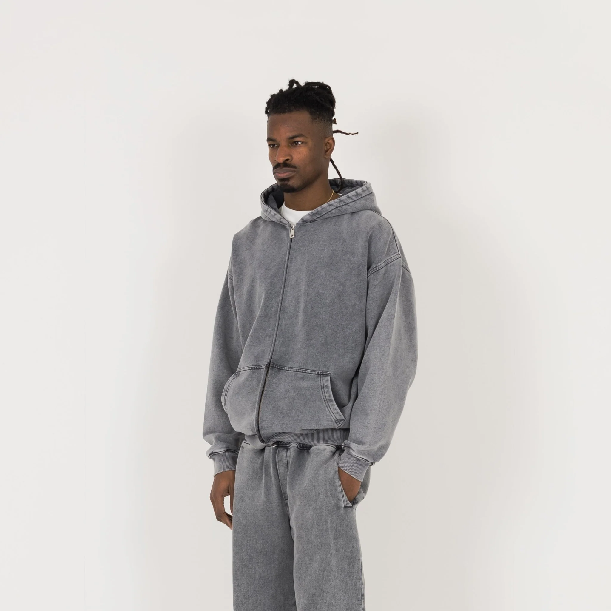 Zip Hoodie - Vintage Grey - Image 3